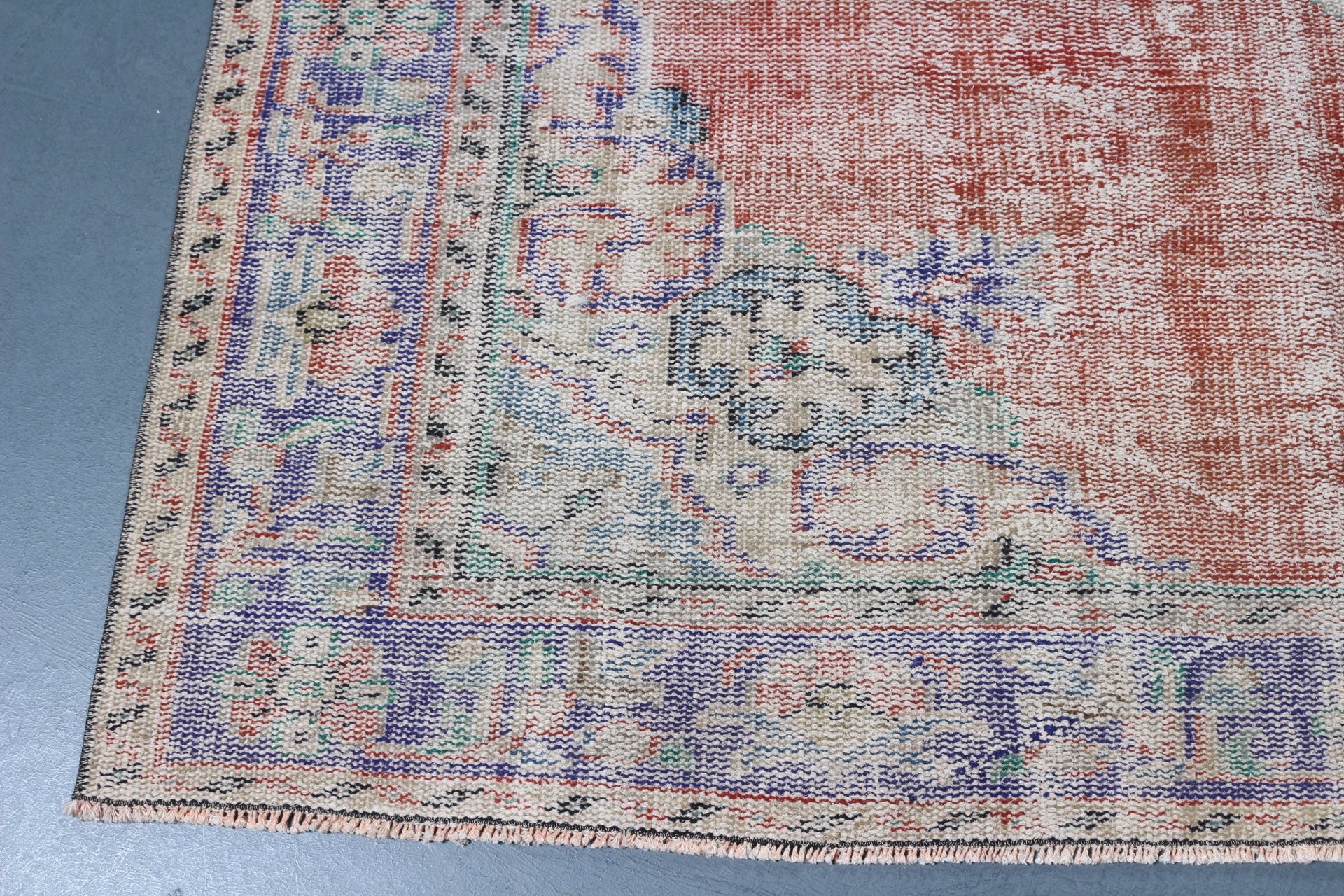 Oryantal Halılar, Salon Halısı, Anadolu Halısı, Turuncu 6x8.9 ft Büyük Halı, Yatak Odası Halısı, Yatak Odası Halıları, Vintage Halı, Türk Halısı