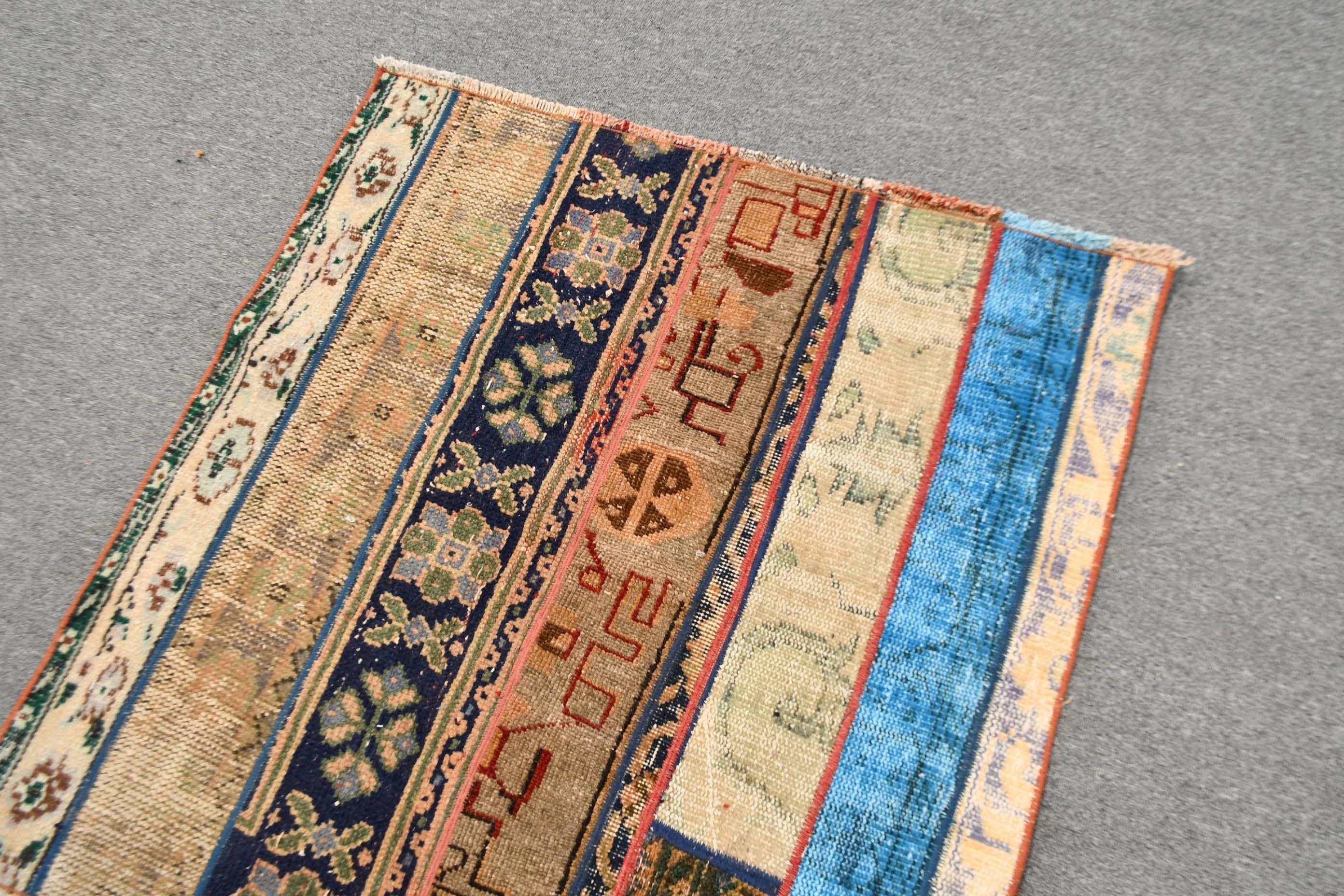 Blue Bedroom Rugs, Tribal Rug, Nursery Rugs, 3.2x3.3 ft Small Rugs, Oriental Rug, Anatolian Rugs, Turkish Rug, Car Mat Rug, Vintage Rugs