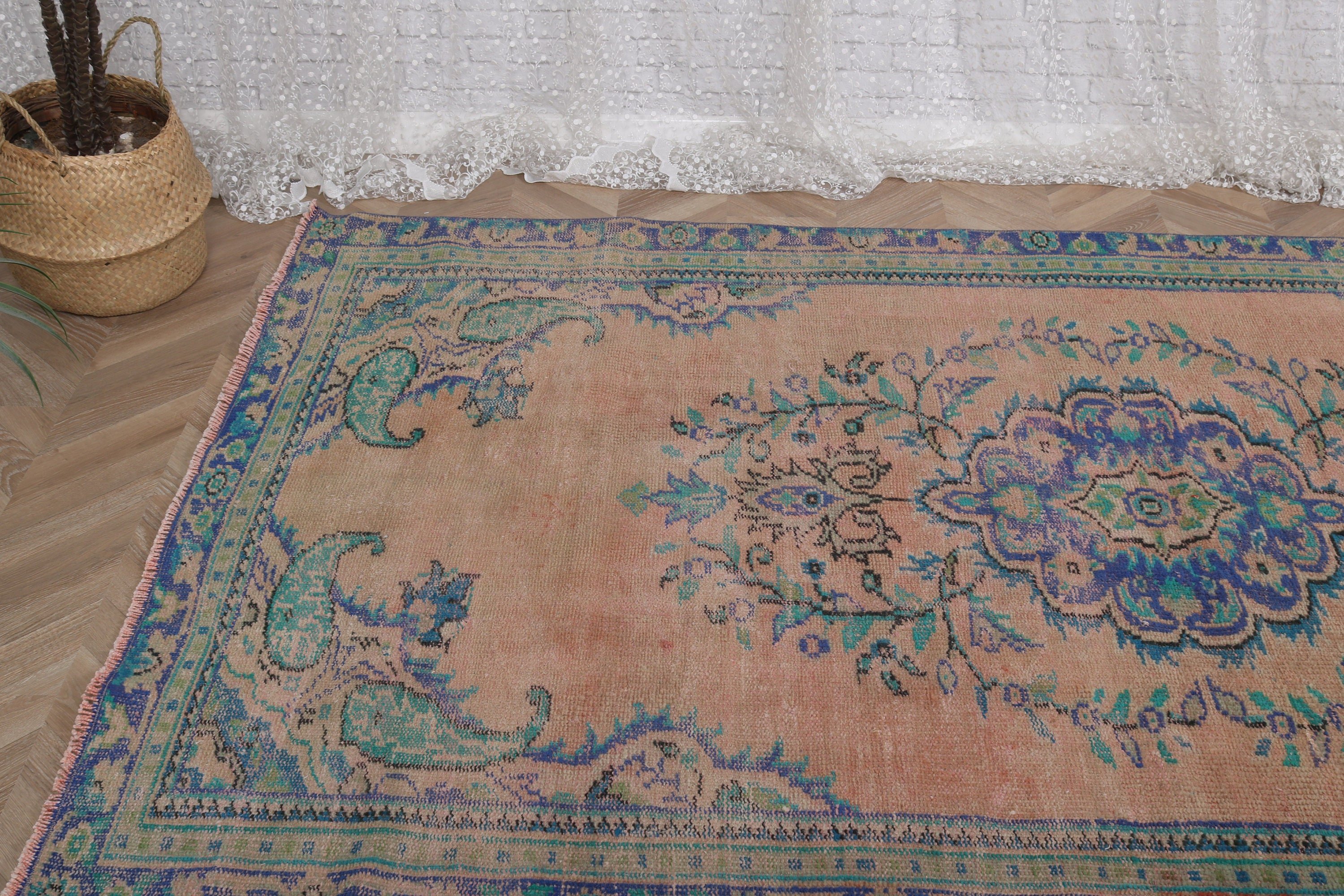 Vintage Halı, 4.9x8.3 ft Büyük Halı, Büyük Vintage Halılar, Mutfak Halısı, Büyük Vintage Halı, Türk Halıları, Yün Halıları, Turuncu Yatak Odası Halıları