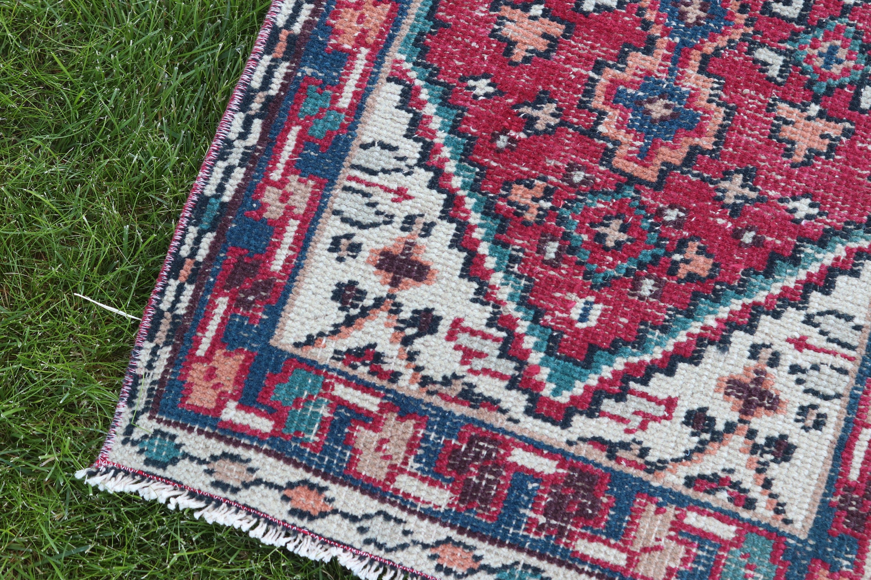 Luxury Rug, Red Floor Rugs, Small Area Rug, Tribal Rugs, Vintage Rugs, Wall Hanging Rug, Neutral Rug, Turkish Rug, 1.8x3.9 ft Small Rug