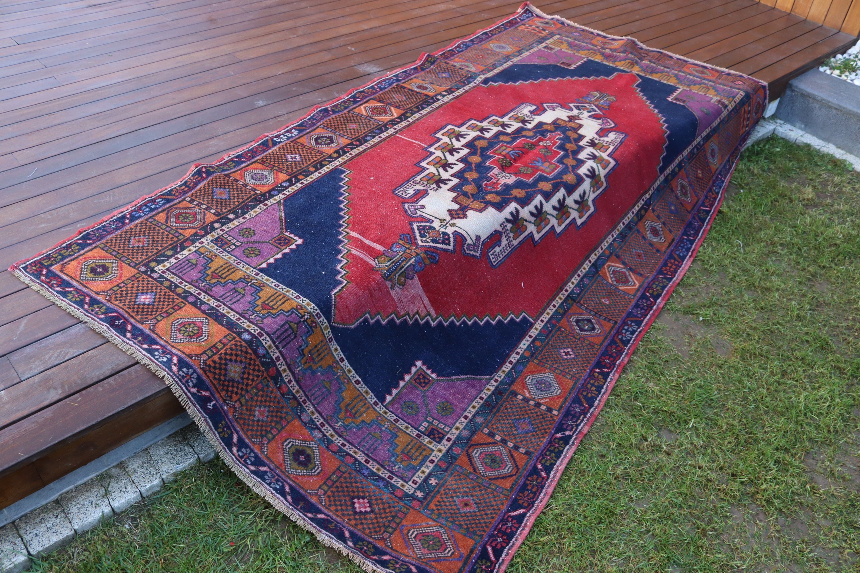 Dining Room Rugs, Floor Rugs, Turkish Rug, Rugs for Floor, 4.4x8.2 ft Area Rugs, Vintage Rug, Statement Rug, Red Oriental Rugs, Luxury Rug