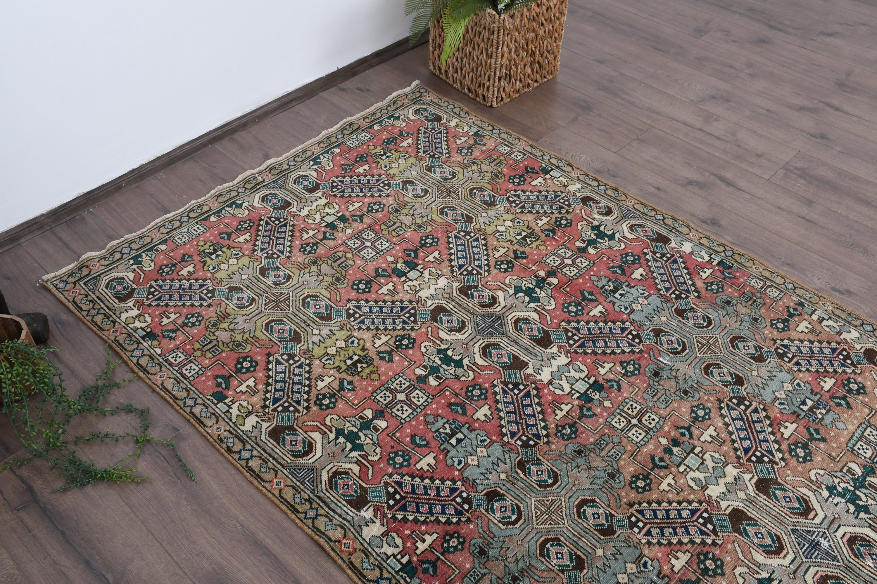 Floor Rug, Nursery Rug, Turkish Rug, Moroccan Rugs, Vintage Rug, Beige Oushak Rug, 3.9x6 ft Accent Rug, Rugs for Bedroom, Kitchen Rugs