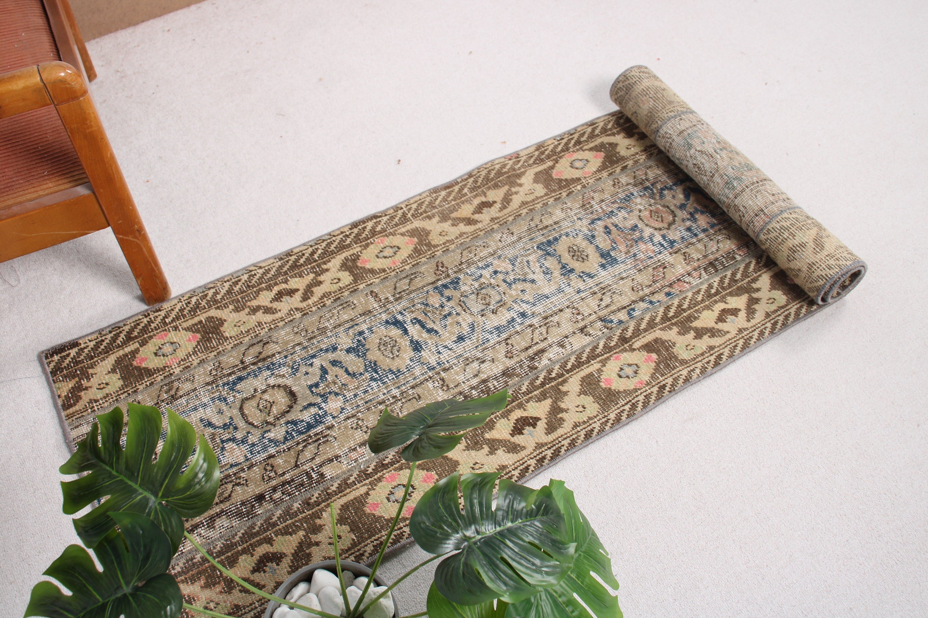 Long Runner Rugs, Kitchen Rugs, Handwoven Rugs, Turkish Rugs, Brown Oriental Rug, Floor Rug, Vintage Rugs, 1.9x5.9 ft Runner Rugs