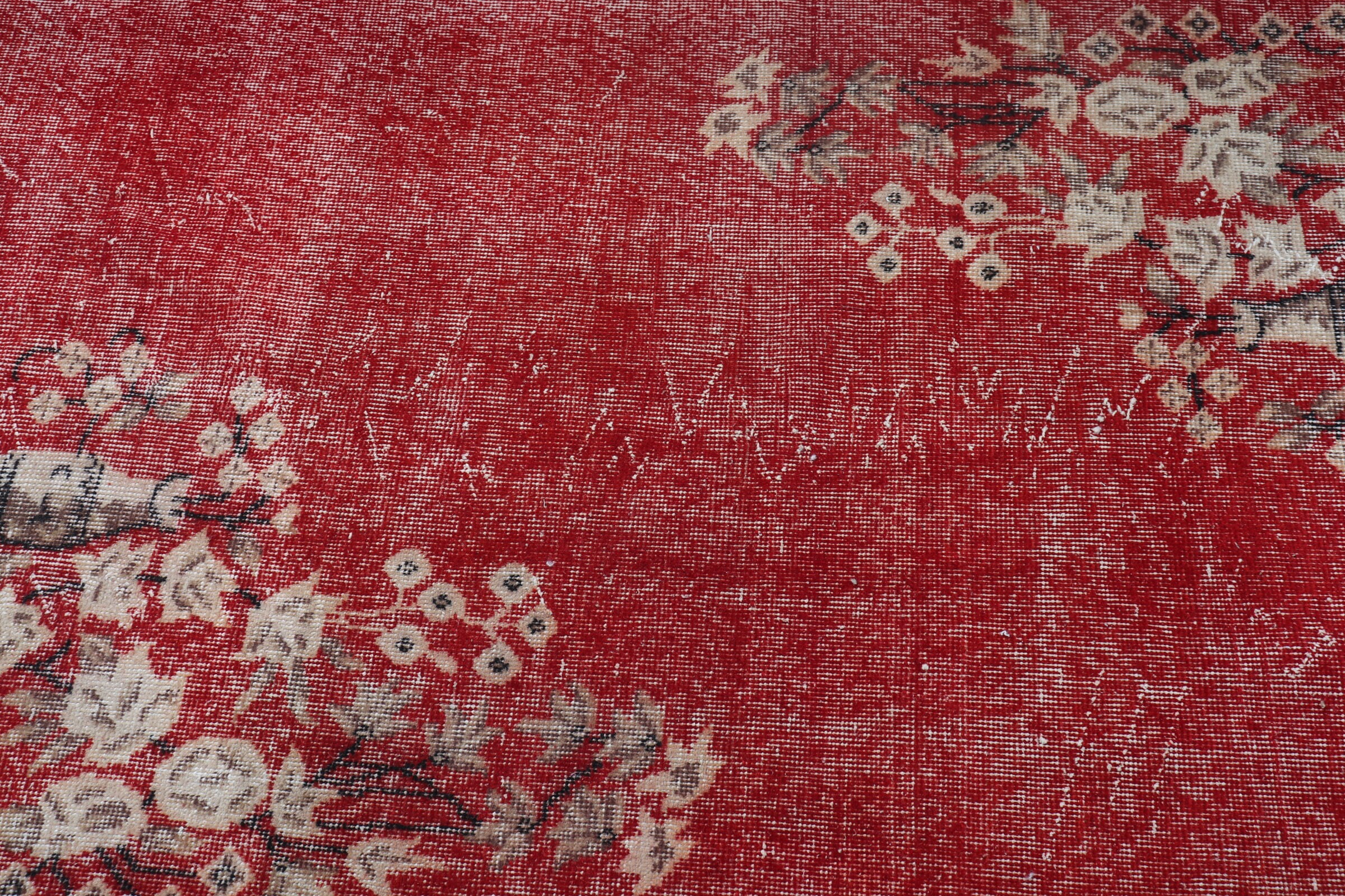 Red Kitchen Rug, 3.6x6.5 ft Accent Rug, Home Decor Rugs, Turkish Rug, Entry Rug, Bedroom Rugs, Rugs for Kitchen, Vintage Rug, Wool Rug