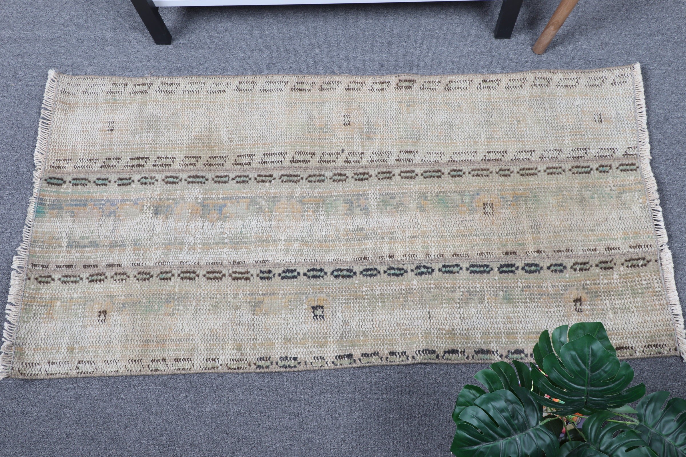 Bathroom Rugs, Kitchen Rug, Cool Rug, Nursery Rugs, 1.8x3.7 ft Small Rug, Vintage Rug, Turkish Rug, Beige Oushak Rug, Rugs for Entry