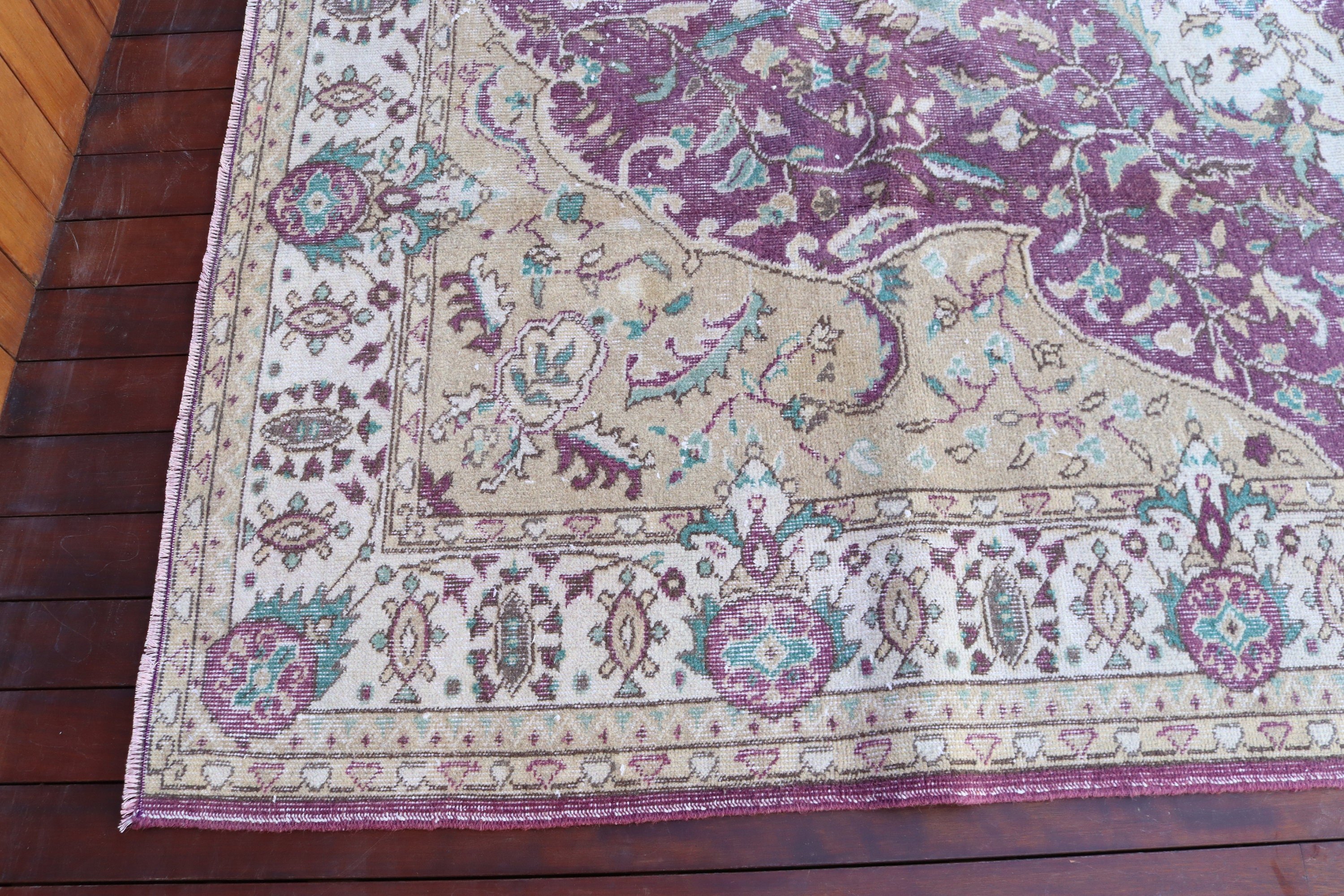 Türk Halısı, Vintage Halılar, Yatak Odası Halıları, Ev Dekorasyonu Halıları, Düz Dokuma Halı, 6.6x10 ft Büyük Halılar, Mor Düz Dokuma Halı, Oturma Odası Halıları