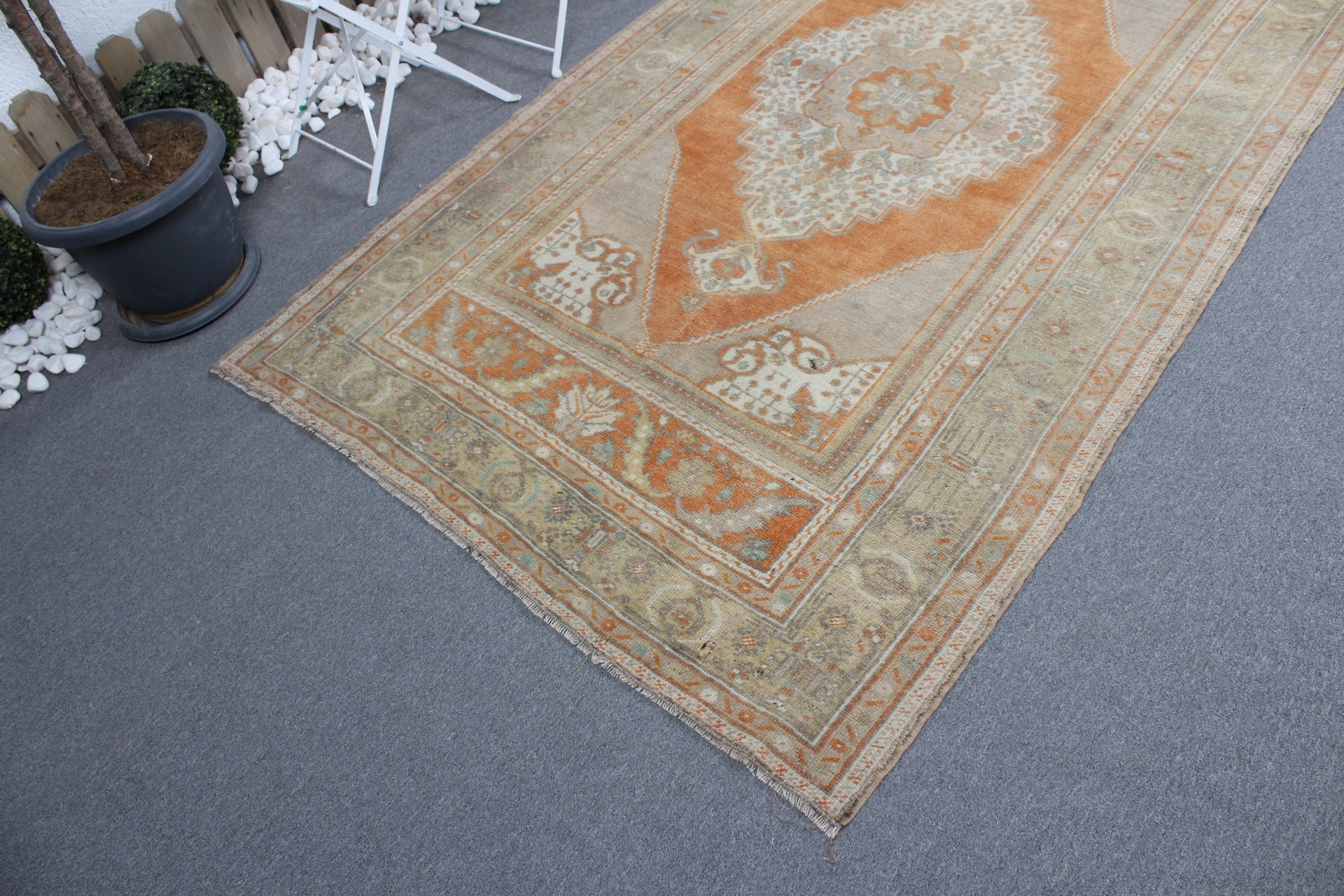 Vintage Rugs, Orange Kitchen Rug, Turkish Rug, Cool Rug, Rugs for Bedroom, Bedroom Rug, Salon Rugs, 4.8x8.4 ft Large Rugs, Floor Rug