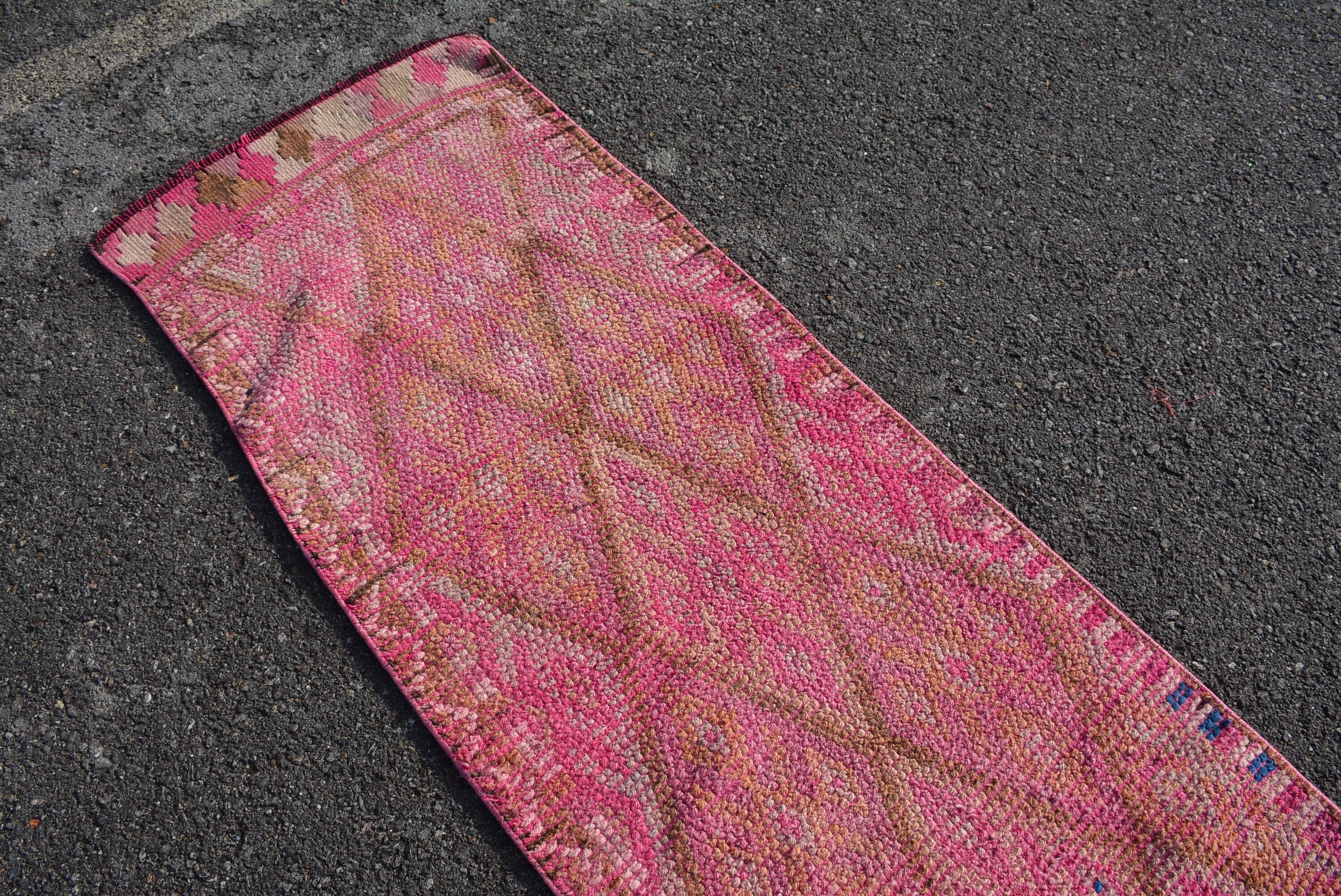 Organic Rug, Colorful Rug, Rugs for Kitchen, 2.5x11.9 ft Runner Rugs, Vintage Rug, Corridor Rug, Art Rug, Cute Rug, Cool Rugs, Turkish Rugs