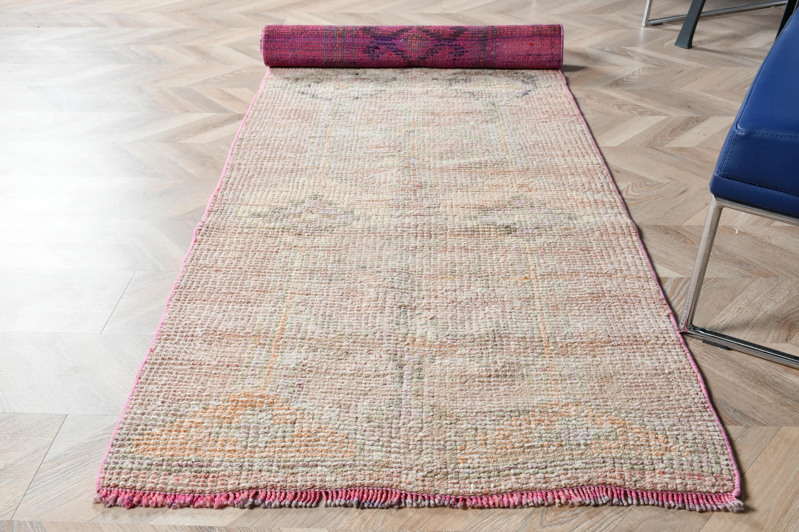 Office Rug, Stair Rug, Floor Rug, Dorm Rug, Wool Rug, Rugs for Hallway, Pink Floor Rug, Vintage Rug, 2.9x9.9 ft Runner Rug, Turkish Rug