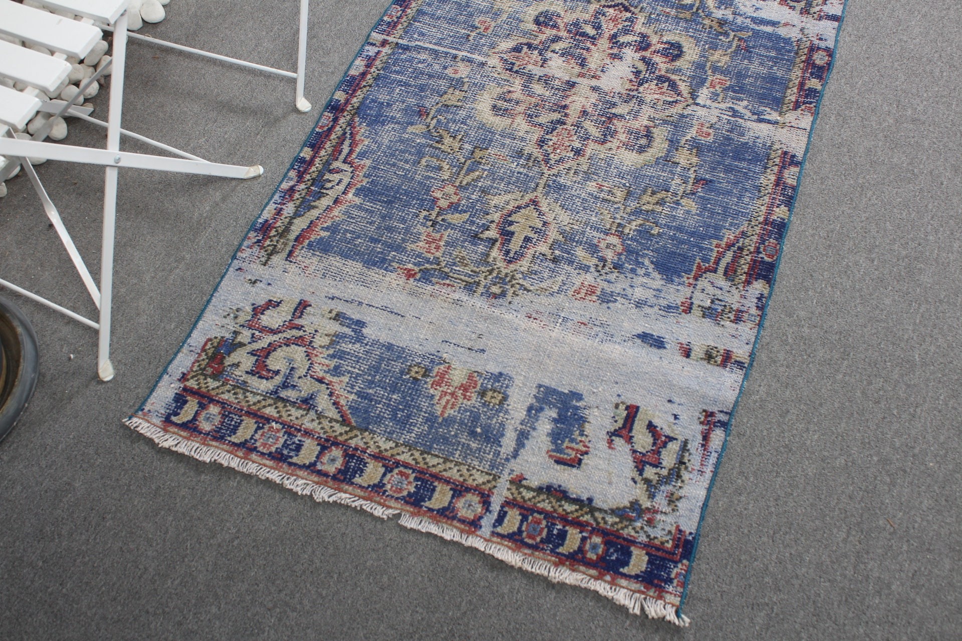 Vintage Rug, Wall Hanging Rugs, Entry Rug, Turkish Rug, Oriental Rug, Blue Home Decor Rug, 2.6x5.4 ft Small Rug, Antique Rugs, Eclectic Rug