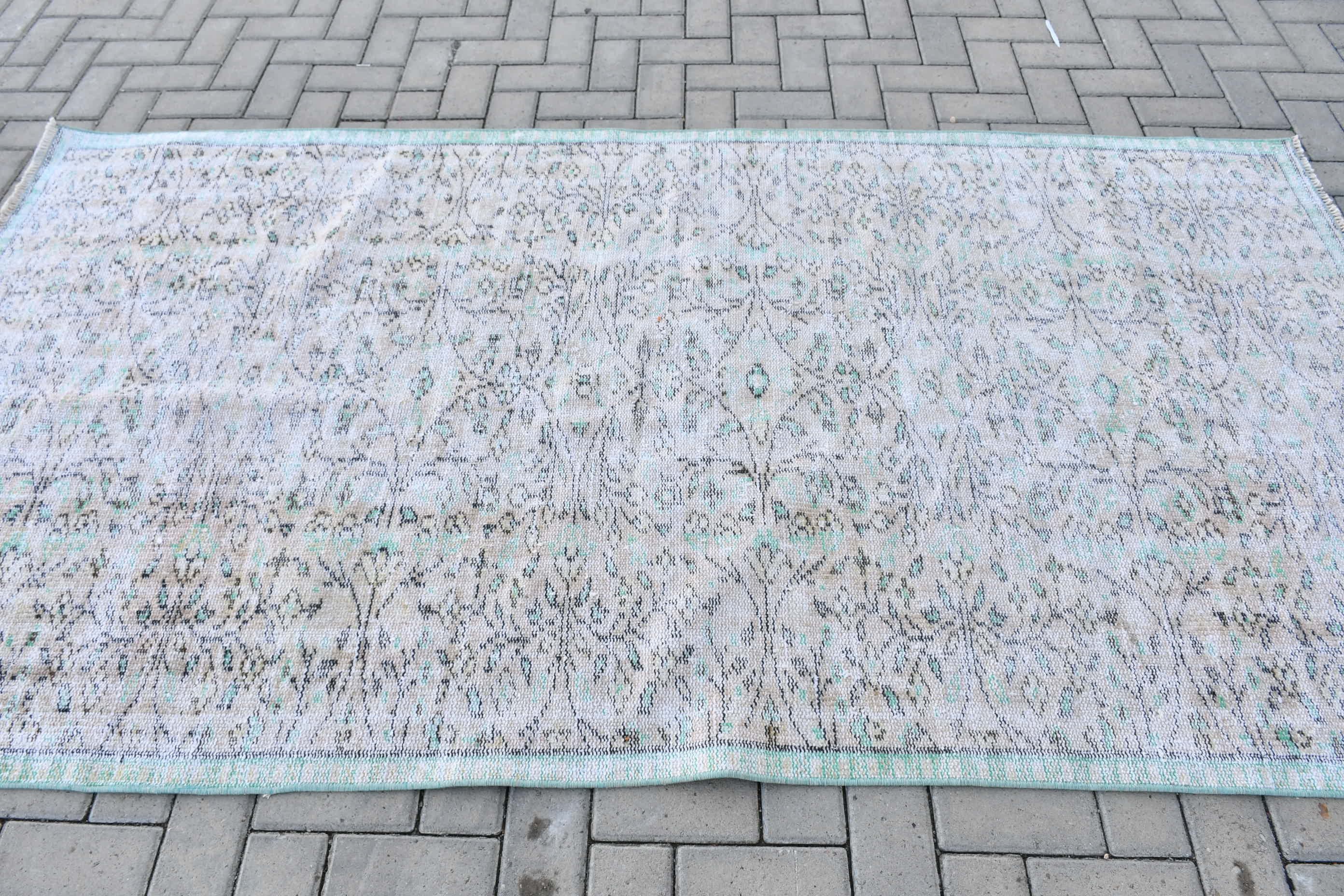 Rugs for Indoor, Vintage Rug, Floor Rugs, Muted Rug, Oriental Rug, Anatolian Rug, Turkish Rugs, 4.4x8.1 ft Area Rugs, Beige Cool Rug