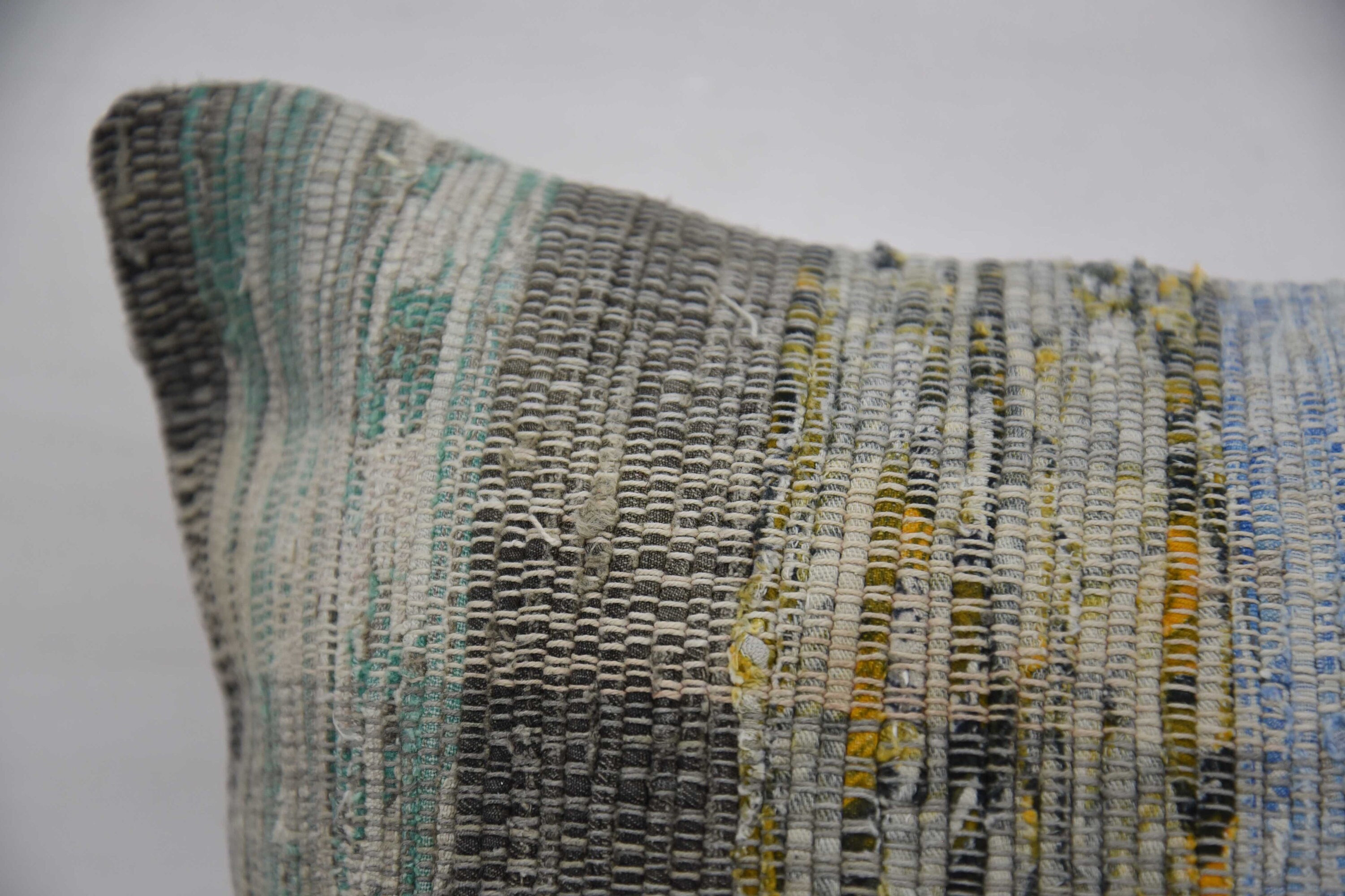 16"x24" Blue Pillow Sham, Ethnical Kilim Rug Pillow, Kilim Cushion Sham, Turkish Pillow, Decorative Bolster Cushion Case