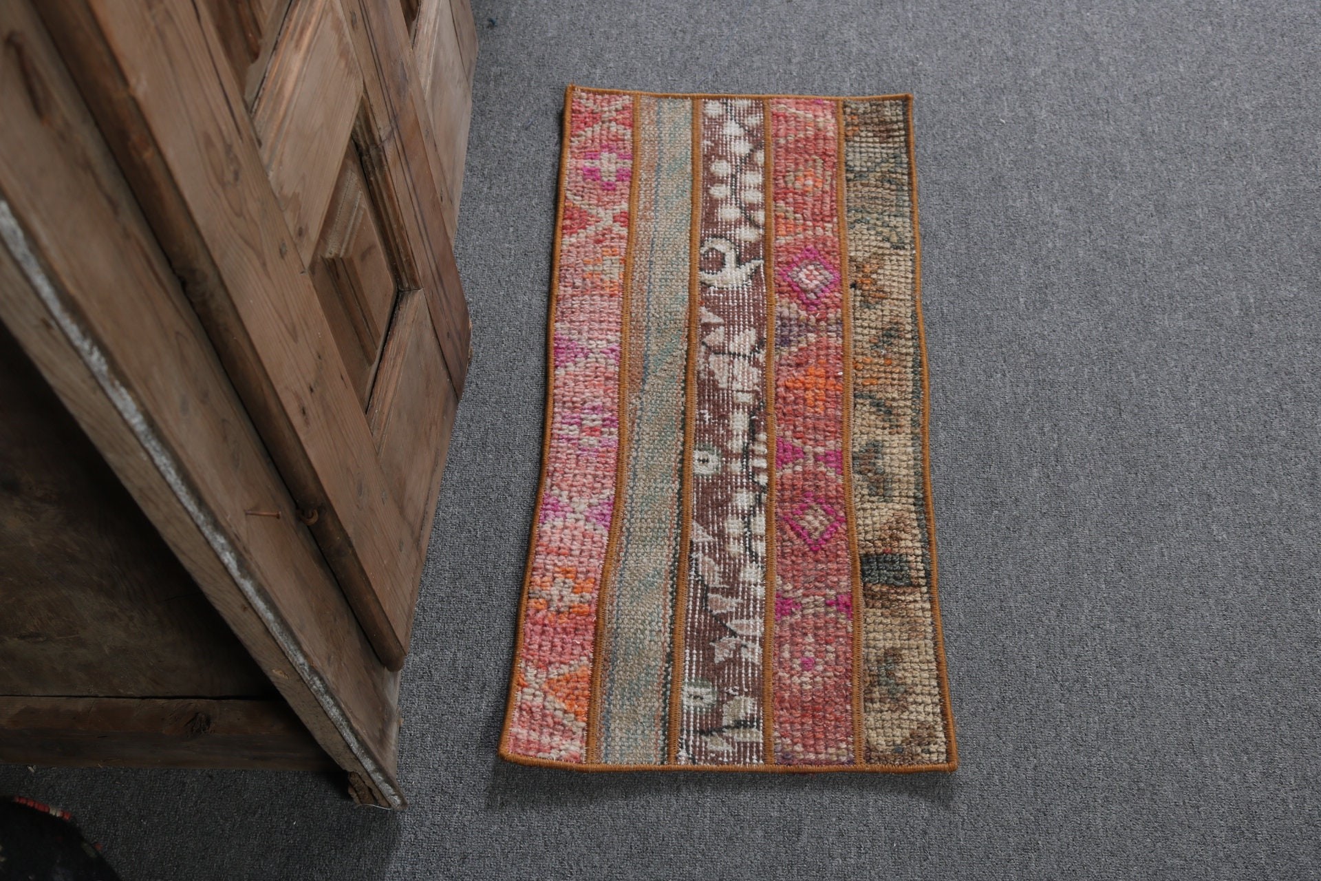 Turkish Rugs, Cool Rug, Nursery Rugs, Boho Rugs, 1.2x2.6 ft Small Rug, Small Area Rug, Pink Home Decor Rug, Rugs for Nursery, Vintage Rugs