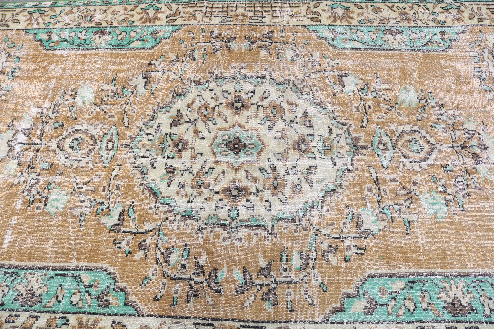 Kahverengi Modern Halı, Vintage Halı, Türk Halıları, Ev Dekorasyonu Halıları, 4.9x8.6 ft Büyük Halılar, Büyük Boho Halıları, El Dokuma Halı, Yemek Odası Halısı