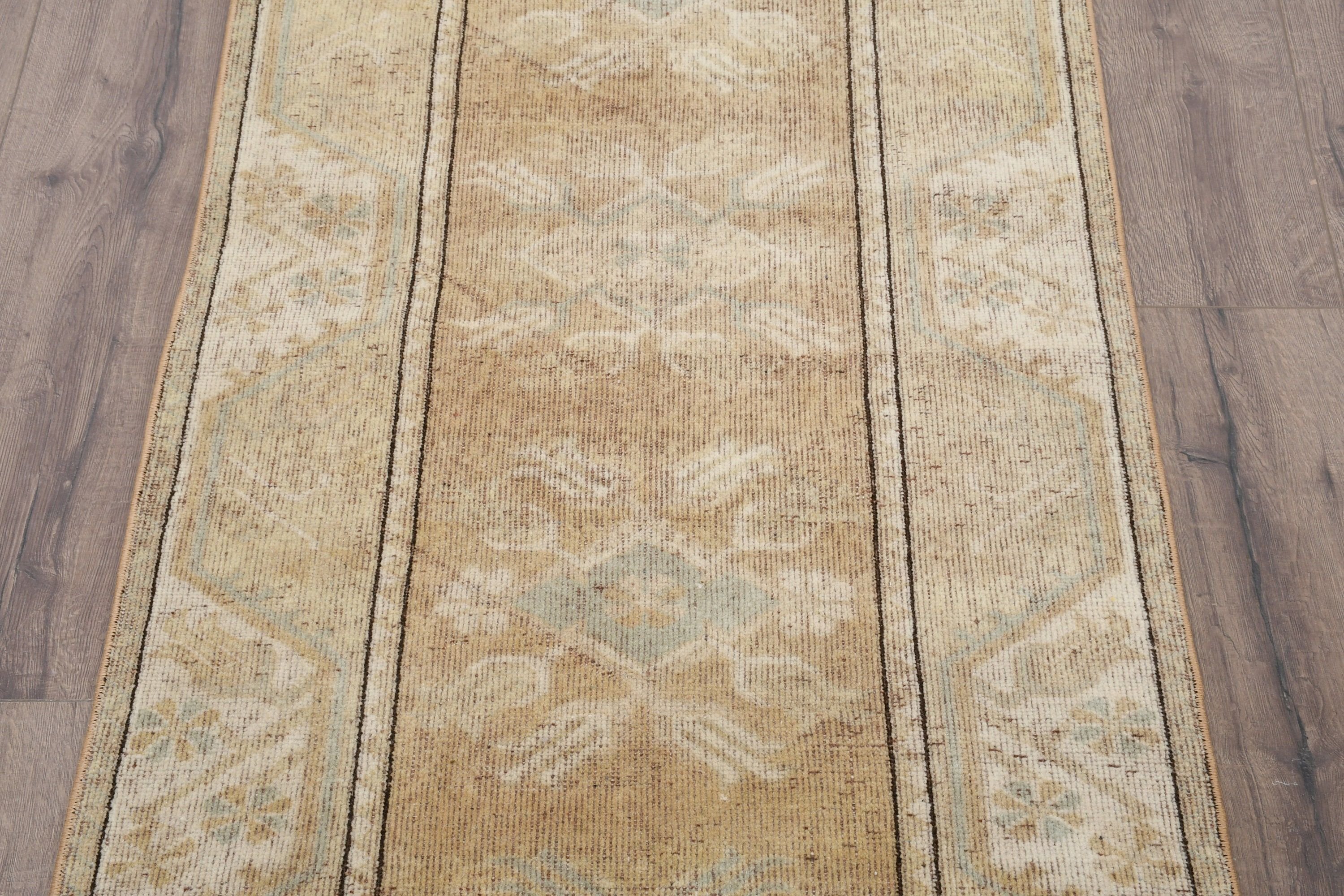 Vintage Rug, 2.6x9.3 ft Runner Rug, Kitchen Rug, Pale Rugs, Oriental Rugs, Beige Home Decor Rug, Antique Rugs, Turkish Rug, Hallway Rug