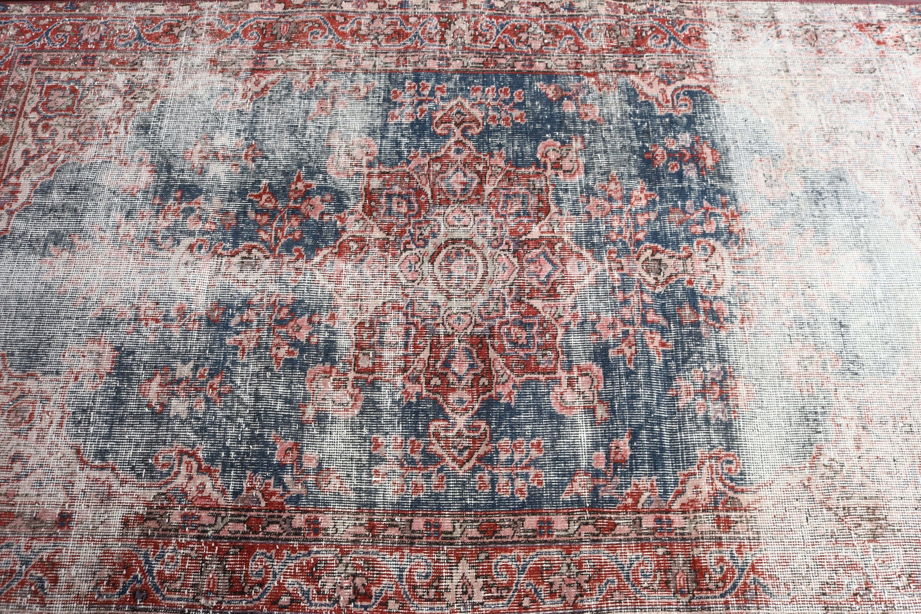 Türk Halısı, Giriş Halıları, Kırmızı Yer Halıları, Vintage Vurgulu Halı, Yün Halı, Vintage Halı, 3,6x6,1 ft Aksan Halıları, Lüks Halı, Aztek Halısı