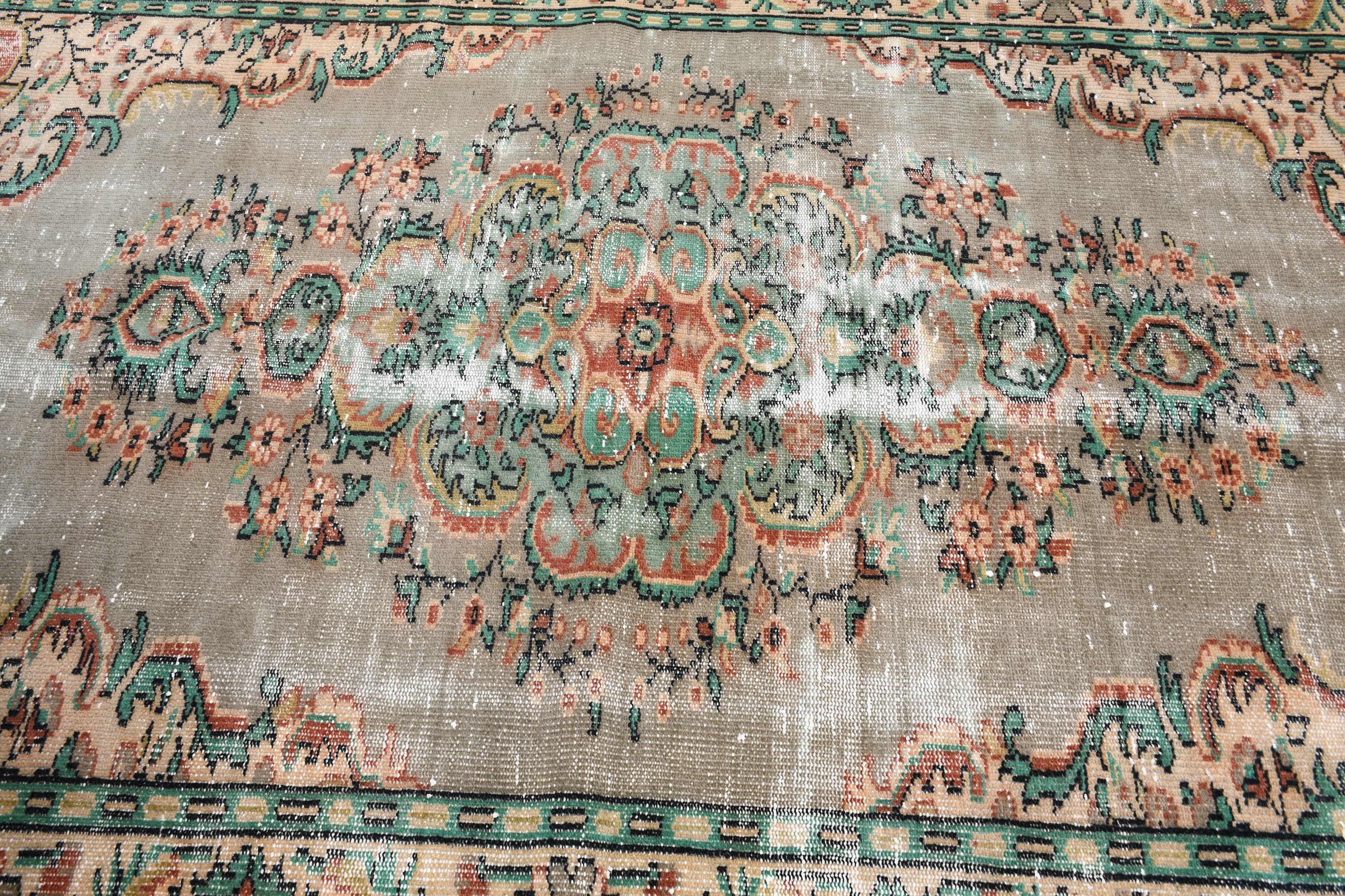 Havalı Halı, Salon Halısı, 5.9x9.1 ft Büyük Halılar, Türk Halısı, Vintage Halılar, Ev Dekorasyonu Halısı, Kahverengi Antika Halı, Yatak Odası Halısı, Geniş Alan Halısı Halıları