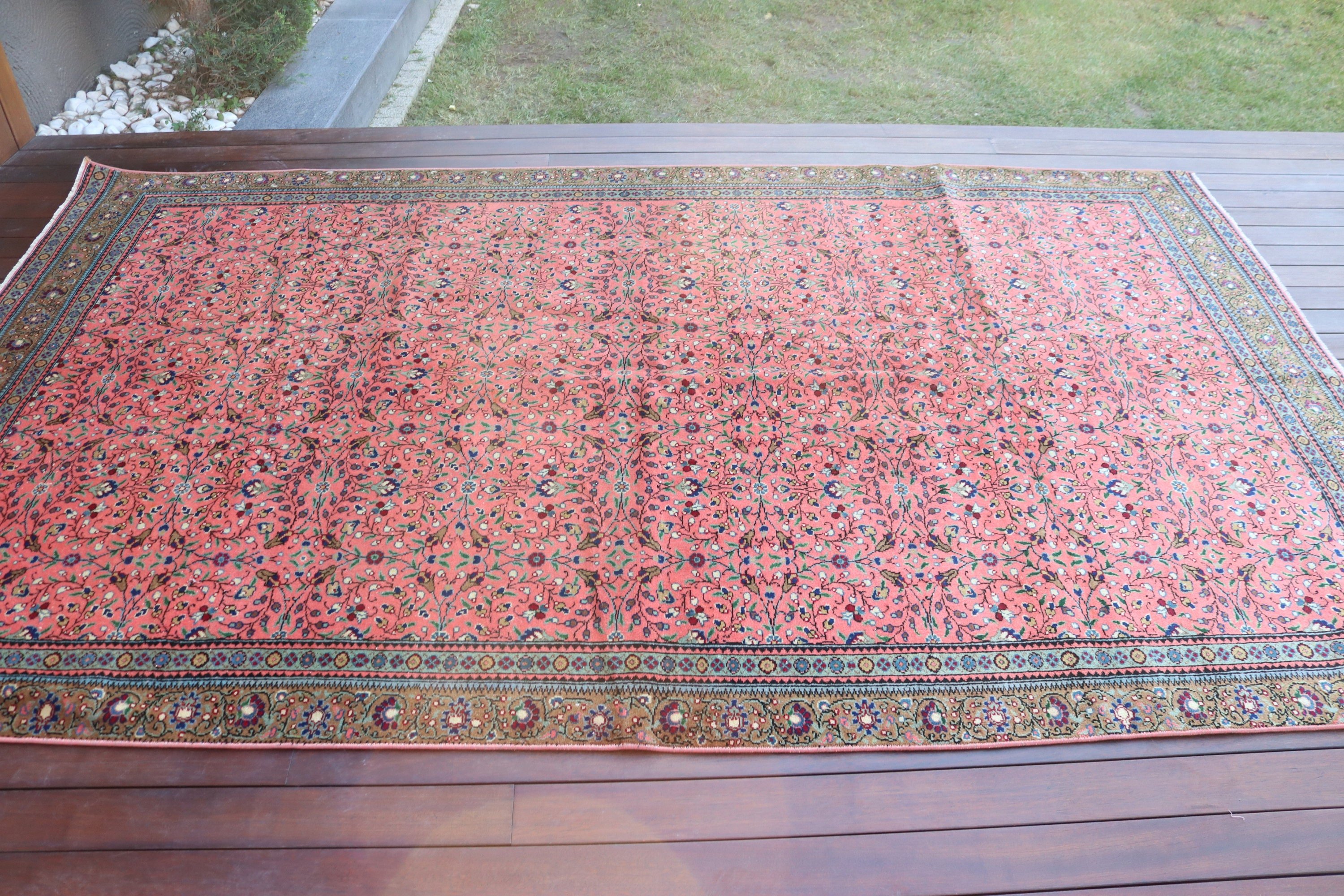 Türk Halısı, Yemek Odası Halıları, 5.7x9.4 ft Büyük Halılar, Büyük Vintage Halılar, Oushak Halısı, Pembe Ev Dekor Halıları, Açıklama Halıları, Vintage Halı