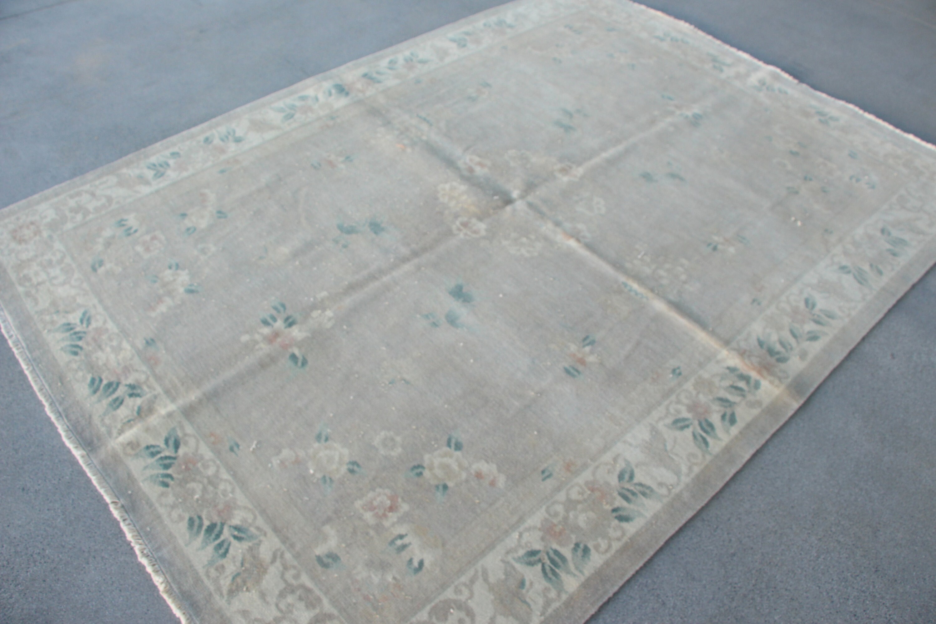 Vintage Halılar, Yün Halılar, Türkiye Halısı, Türk Halıları, Yer Halısı, 5.6x7.7 ft Büyük Halı, Yemek Odası Halısı, Eski Halı, Gri Yer Halısı, Yatak Odası Halısı