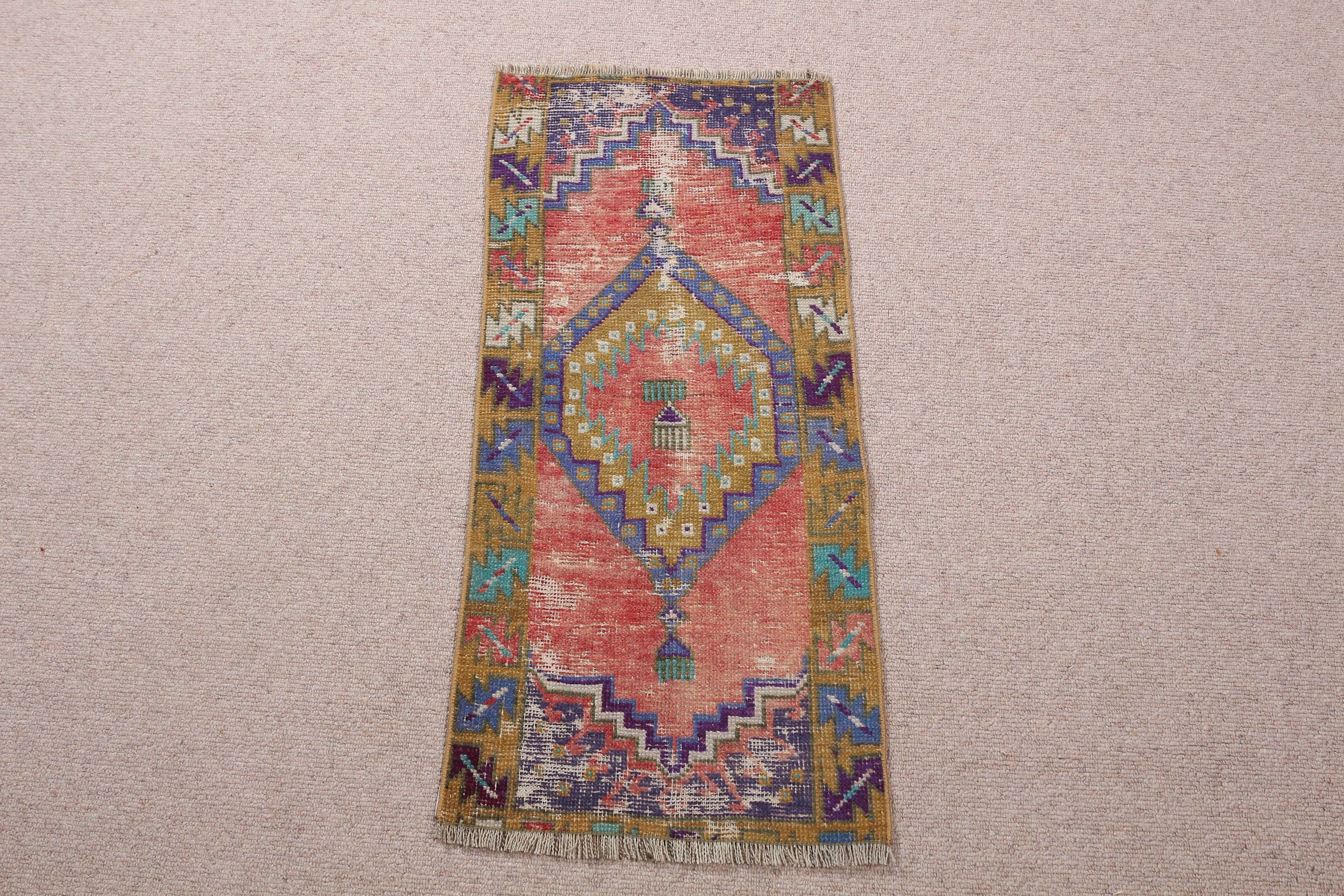 Soluk Halı, 1.3x2.8 ft Küçük Halılar, Türk Halısı, Mutfak Halısı, Ev Dekor Halısı, Duvara Asılı Halılar, Vintage Halılar, Yeşil Yer Halısı