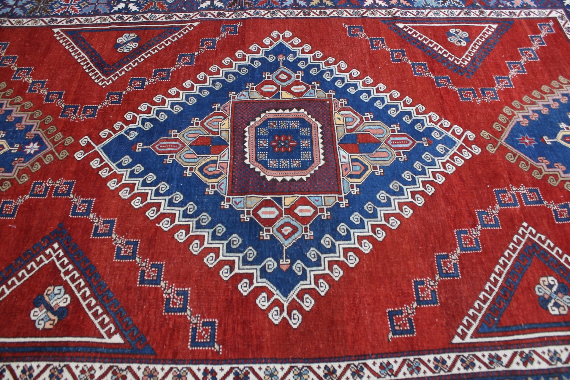 Vintage Halı, Yemek Odası Halısı, Mutfak Halıları, Salon Halıları, 7.2x10.8 ft Büyük Boy Halılar, Kırmızı Anadolu Halısı, Aztek Halıları, Türk Halıları, Yer Halısı