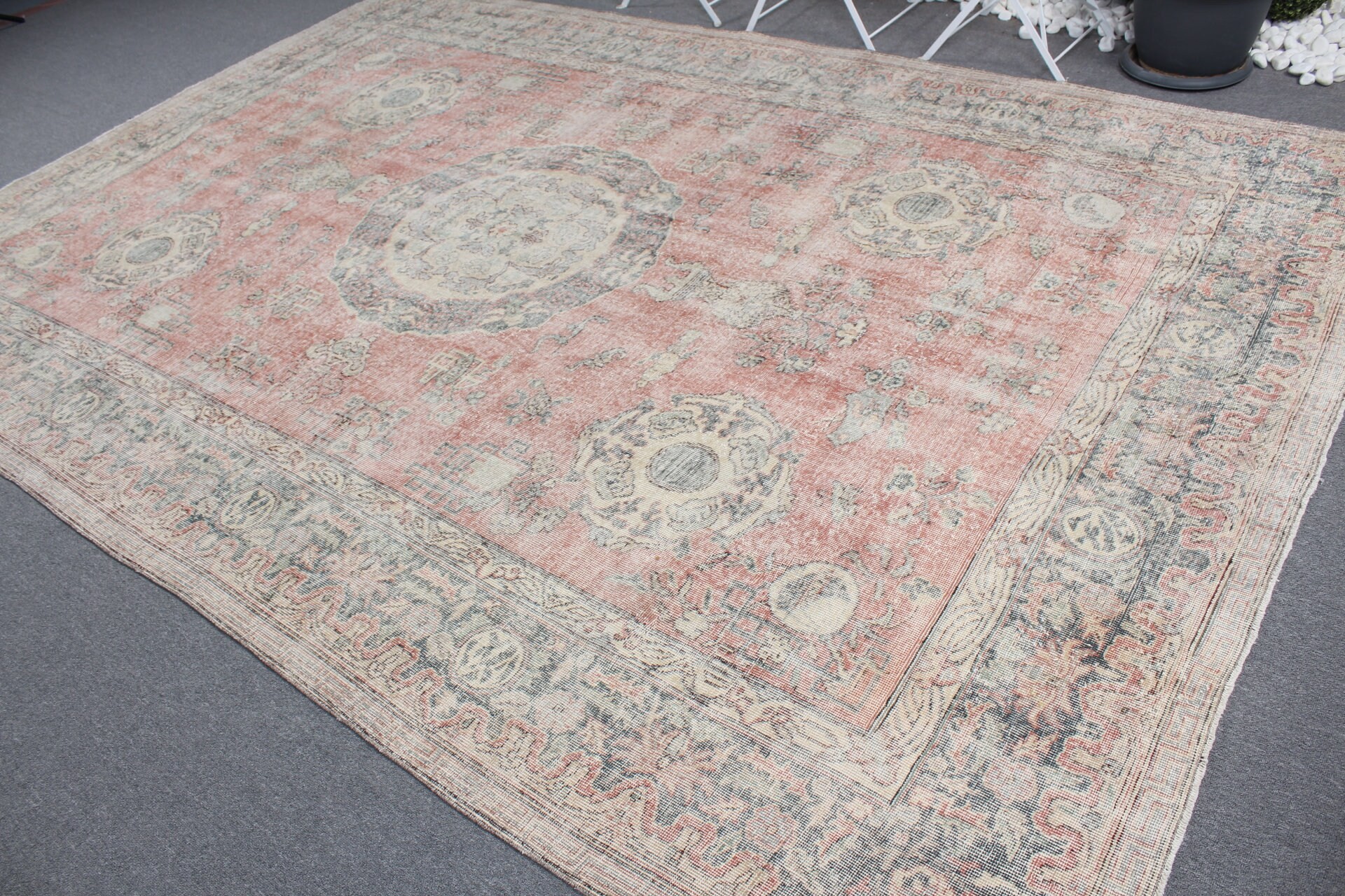 Cute Rug, Vintage Rug, Turkish Rug, Home Decor Rugs, Anatolian Rug, Living Room Rugs, Red Oushak Rug, Saloon Rugs, 8x11.3 ft Oversize Rug