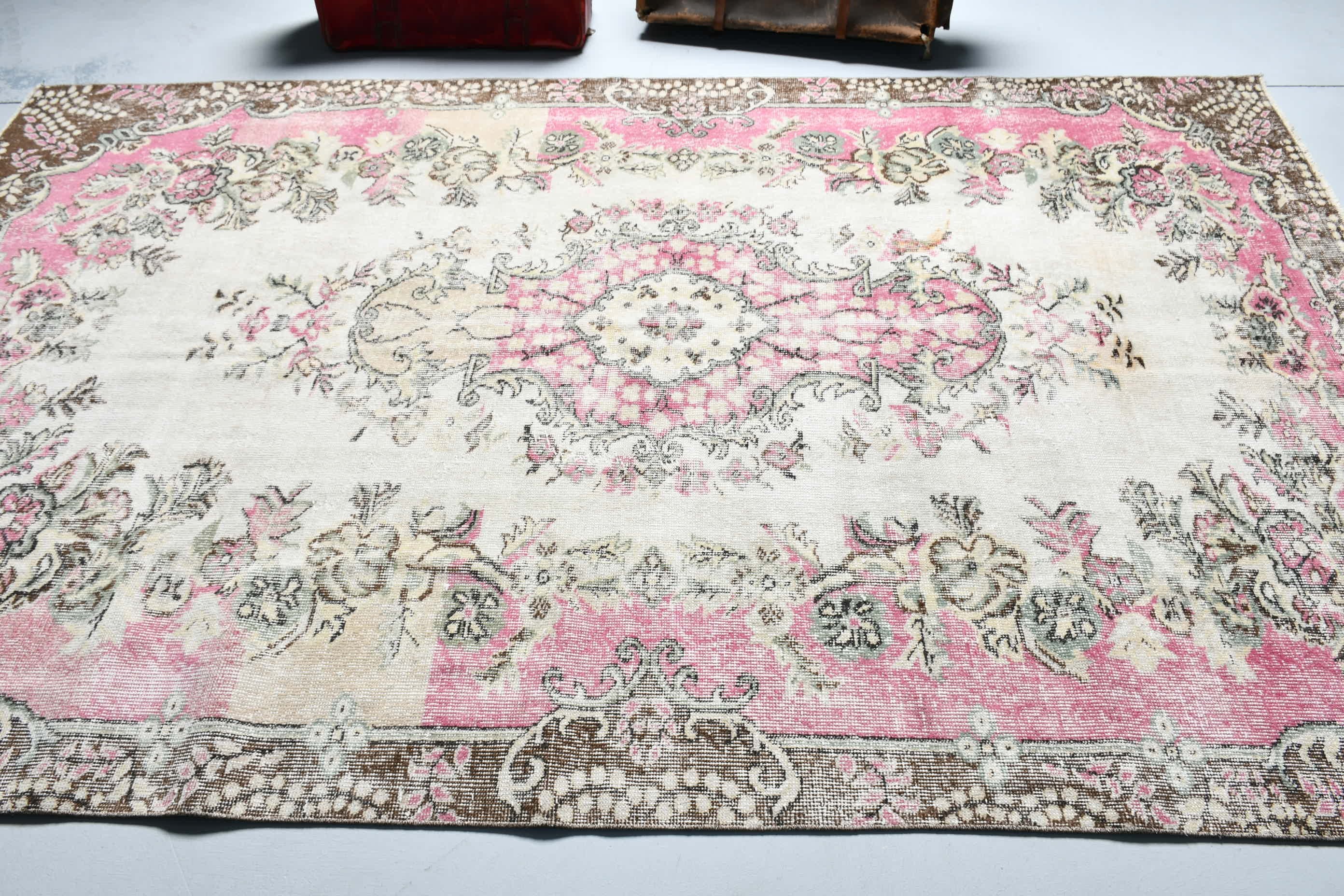 Anatolian Rug, Beige Cool Rugs, Turkish Rug, Bedroom Rugs, Vintage Rug, Dorm Rug, Oriental Rugs, Dining Room Rug, 5.6x9.1 ft Large Rug