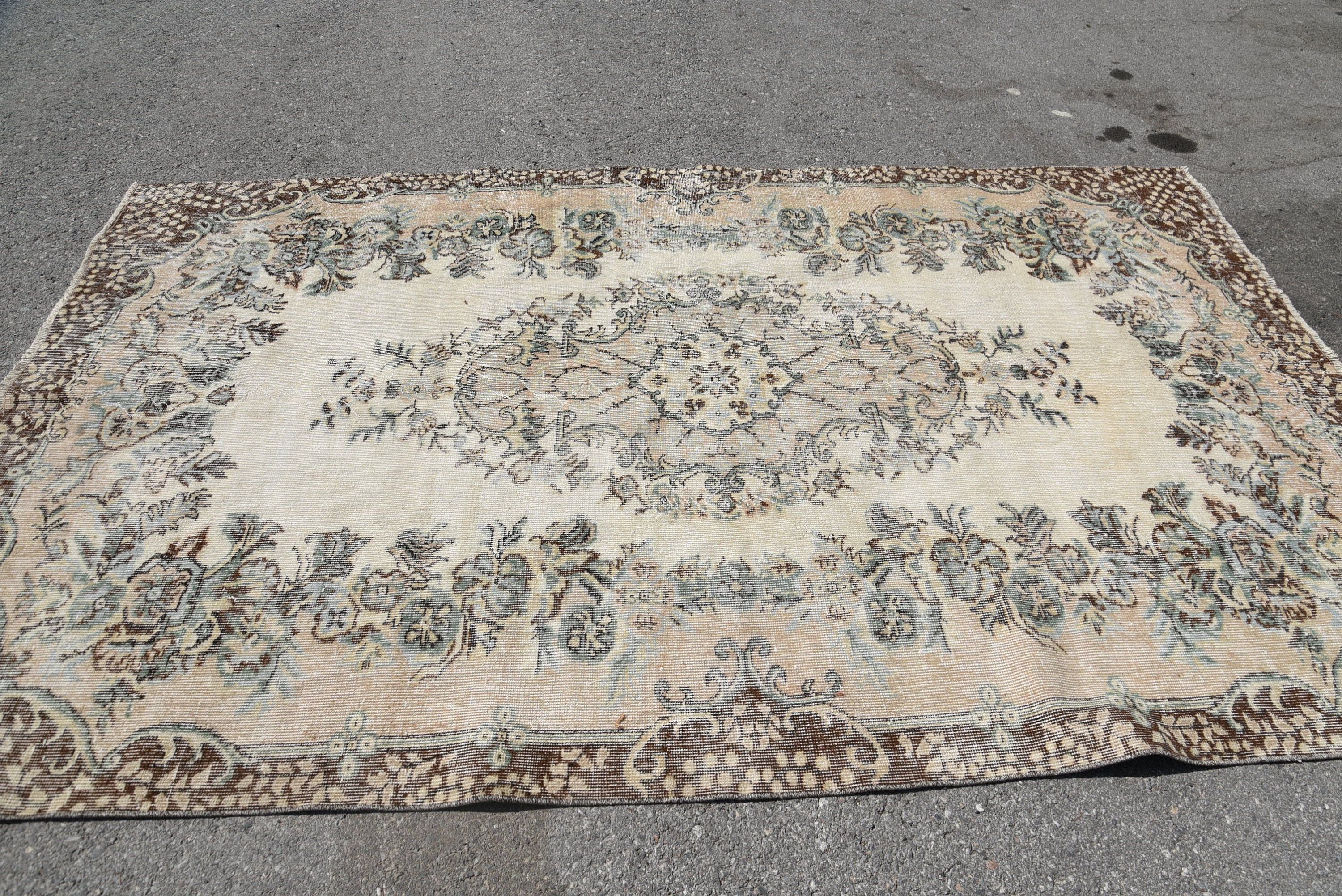 Salon Halısı, Vintage Halı, Türk Halıları, 5.5x9.2 ft Büyük Halı, Yatak Odası Halısı, Anadolu Halıları, Eklektik Halı, Yatak Odası Halıları, Yemek Odası Halısı