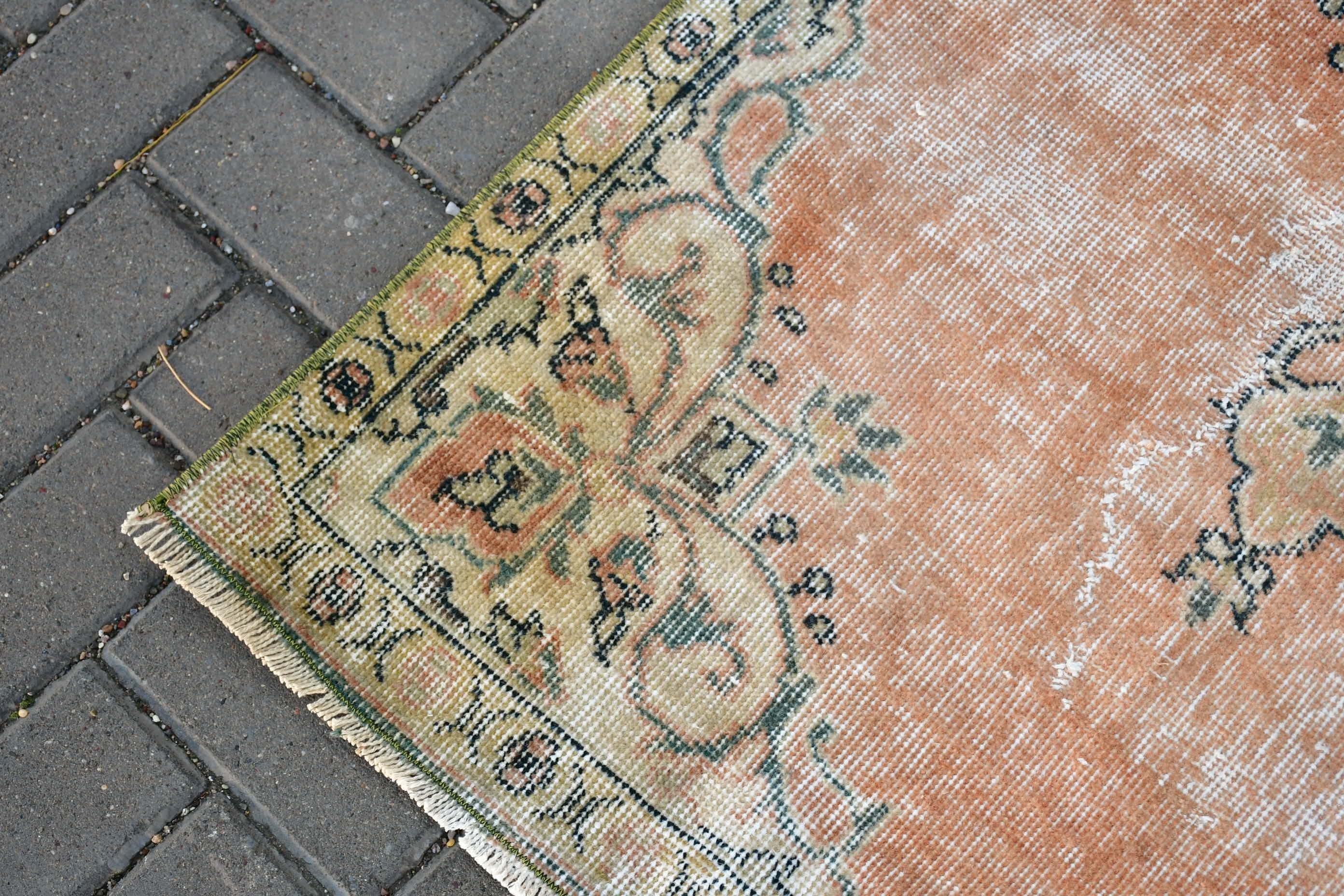 Bedroom Rugs, Kitchen Rug, Anatolian Rug, 2.8x5.9 ft Accent Rug, Orange Cool Rug, Turkish Rug, Rugs for Kitchen, Vintage Rugs, Wool Rug