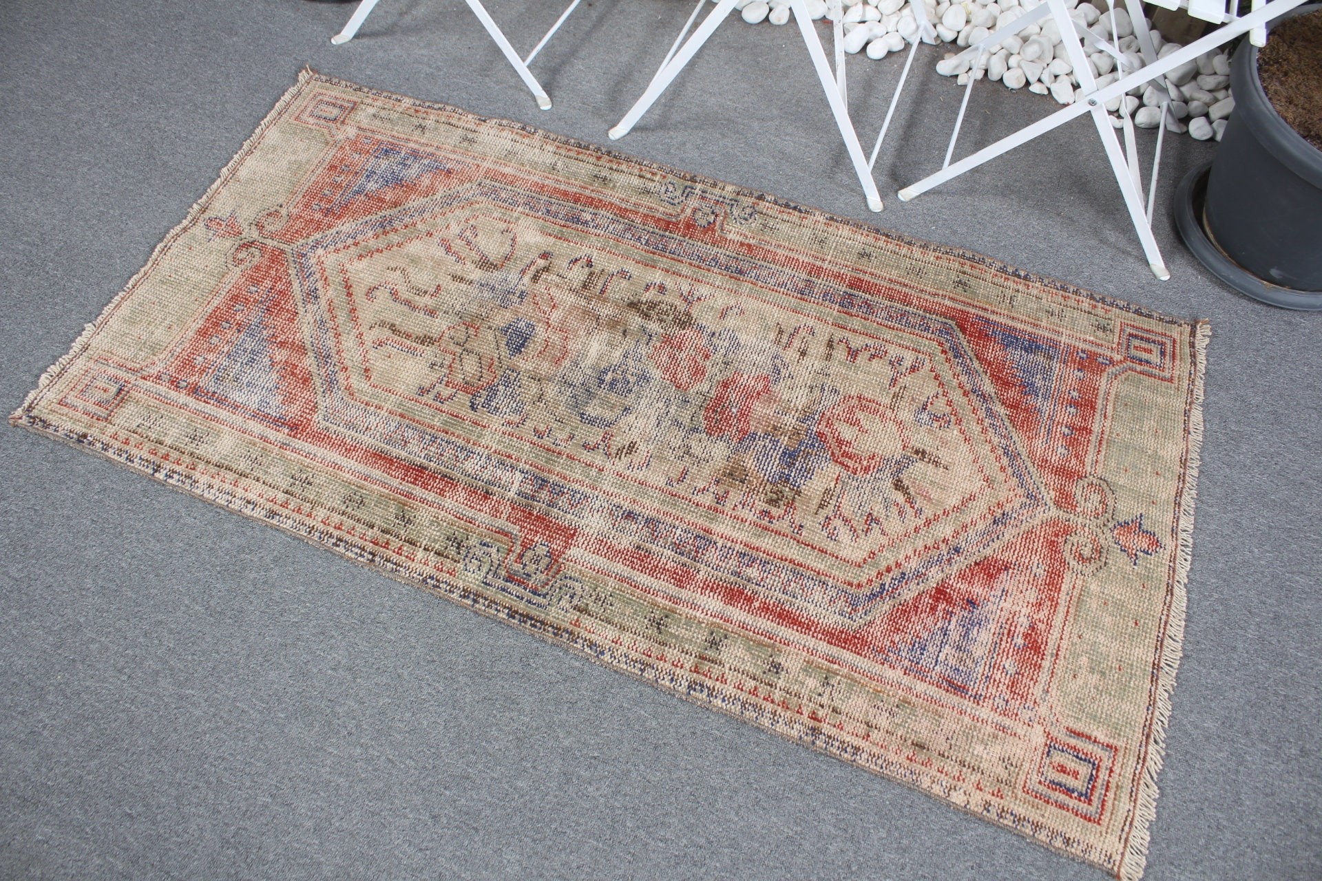 Vintage Rugs, Bath Rug, Floor Rug, Red Kitchen Rugs, Door Mat Rug, Rugs for Kitchen, 2.6x5 ft Small Rug, Turkish Rug