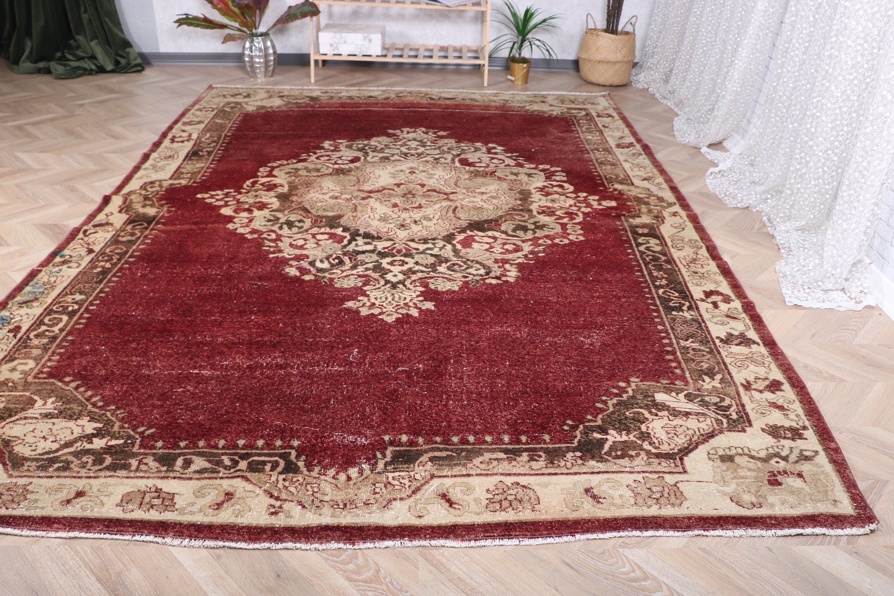 Flatweave Rug, Salon Rugs, 7.6x11 ft Oversize Rugs, Vintage Rug, Oversize Vintage Rug, Turkish Rugs, Red Luxury Rugs, Home Decor Rug