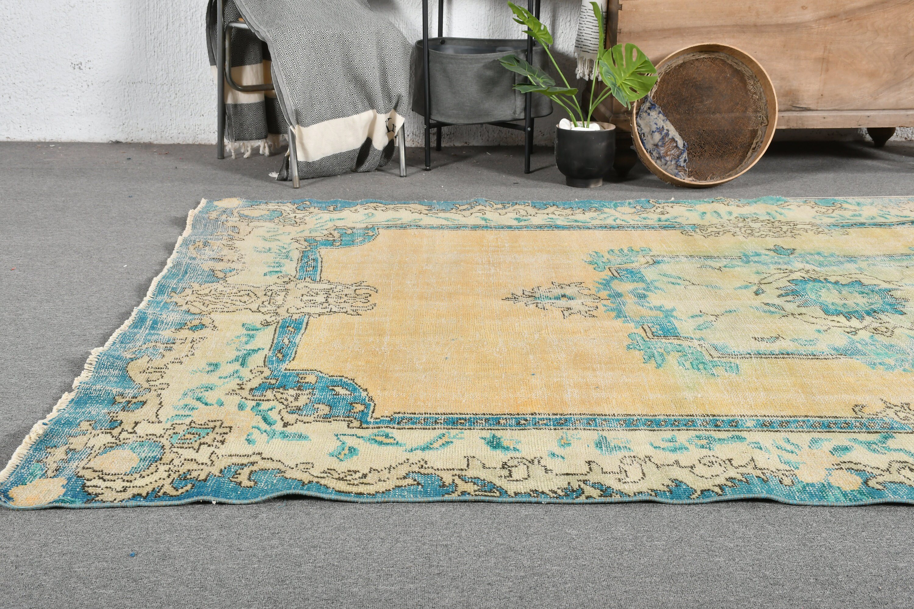 Türk Halıları, Oturma Odası Halısı, 5.9x9.1 ft Büyük Halı, Vintage Halı, Kahverengi Fas Halısı, Oryantal Halı, Yatak Odası Halısı, Ev Dekor Halıları, Yer Halısı