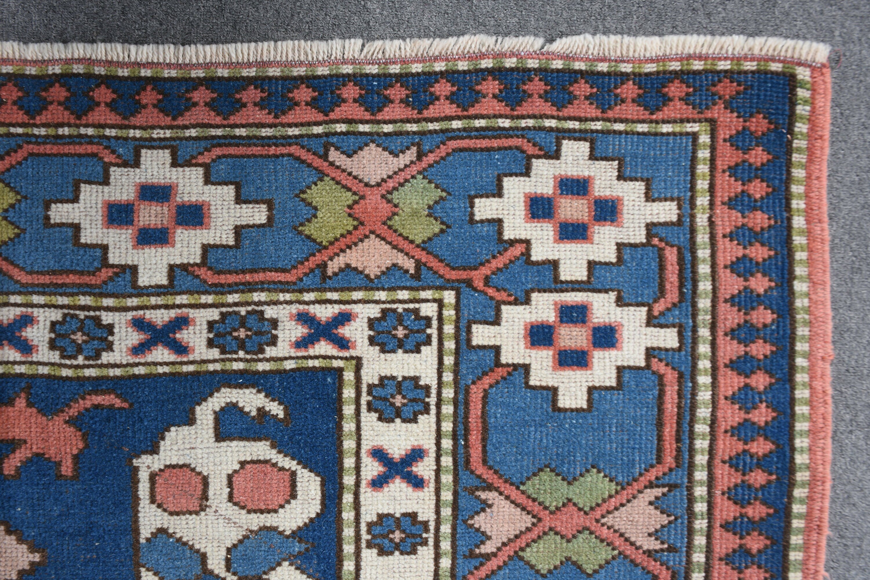 Dining Room Rug, Floor Rugs, 5.9x8.2 ft Large Rug, Moroccan Rug, Blue Anatolian Rug, Vintage Rugs, Turkish Rugs, Salon Rugs, Pale Rug