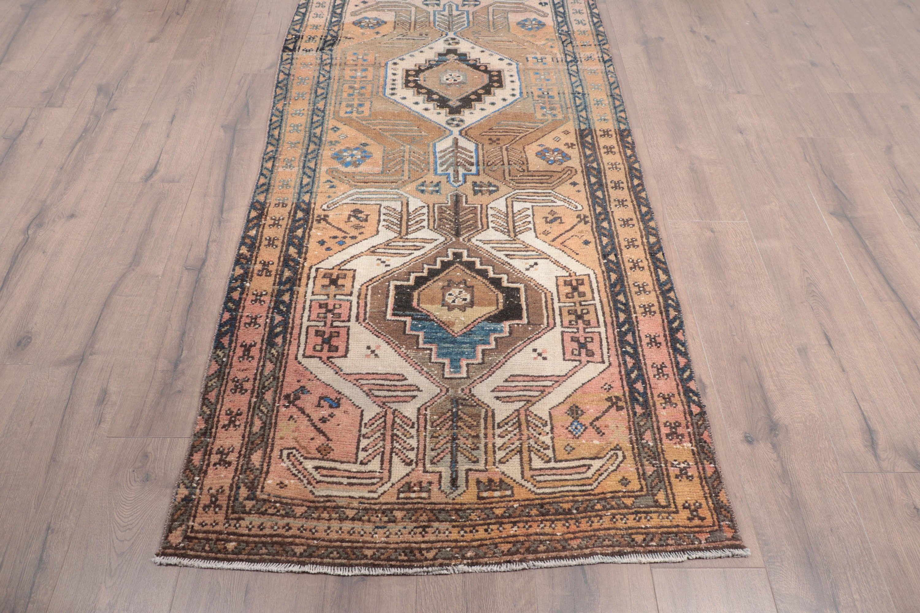 Anadolu Halıları, Beni Ourain Yolluk Halısı, Türk Halıları, Vintage Halı, Merdiven Halısı, Açıklama Halısı, 3.1x10 ft Koşucu Halısı, Bej Mutfak Halısı