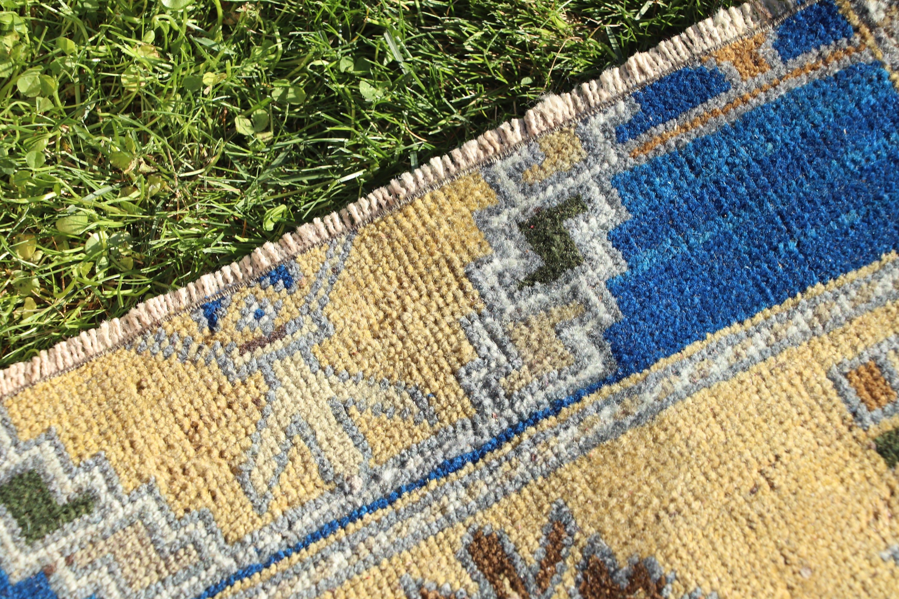 Statement Rugs, Door Mat Rugs, Vintage Rug, Home Decor Rug, Yellow  1.4x3.2 ft Small Rug, Entry Rugs, Turkish Rug, Modern Rug