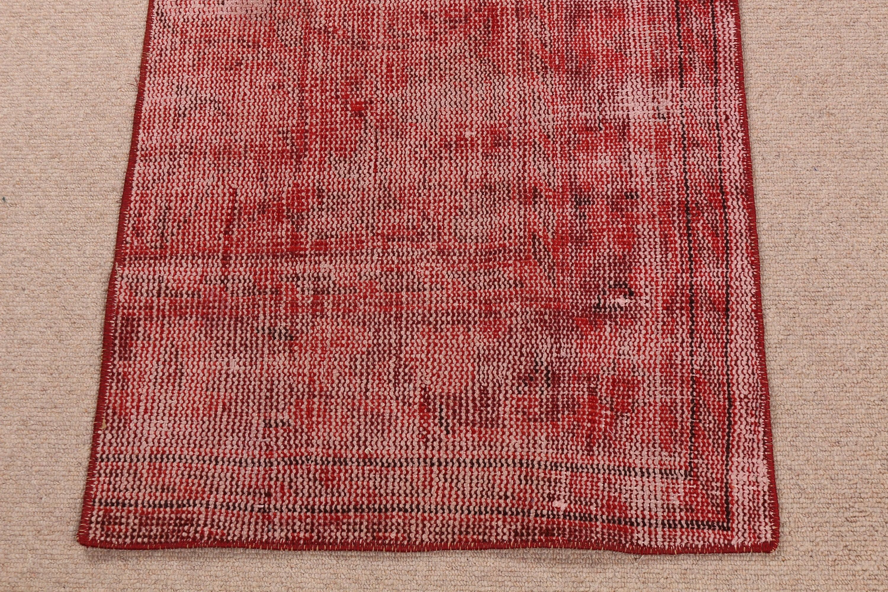 Vintage Rug, Bathroom Rugs, Oriental Rug, Rugs for Kitchen, Turkish Rug, Old Rug, Anatolian Rug, Red  1.9x3.8 ft Small Rugs