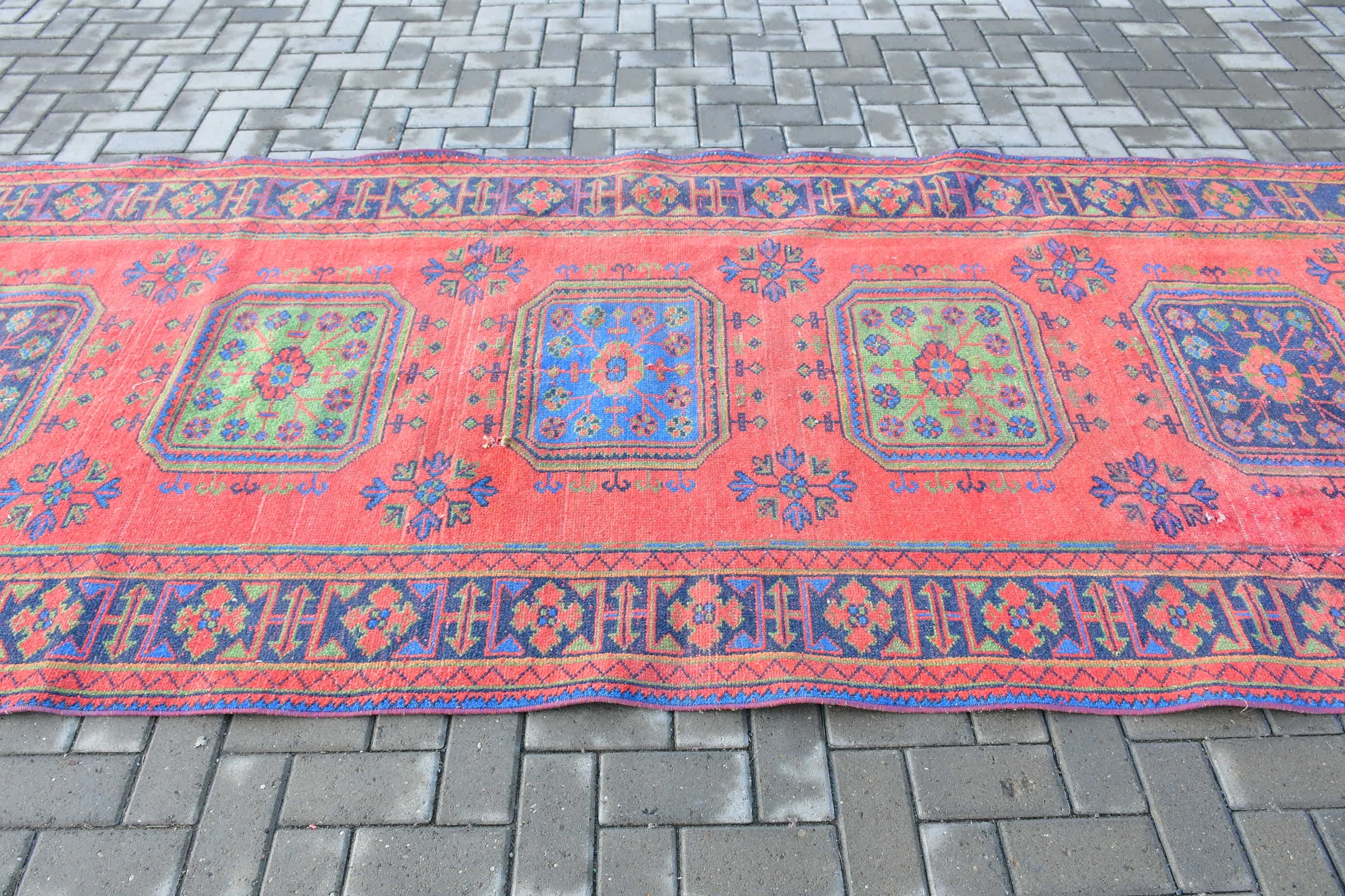 Türk Halısı, Salon Halıları, Yer Halıları, Yemek Odası Halıları, Vintage Halı, Kırmızı Yatak Odası Halıları, 4.7x11.2 ft Büyük Halı, Yün Halı, Aztek Halısı, Sevimli Halı