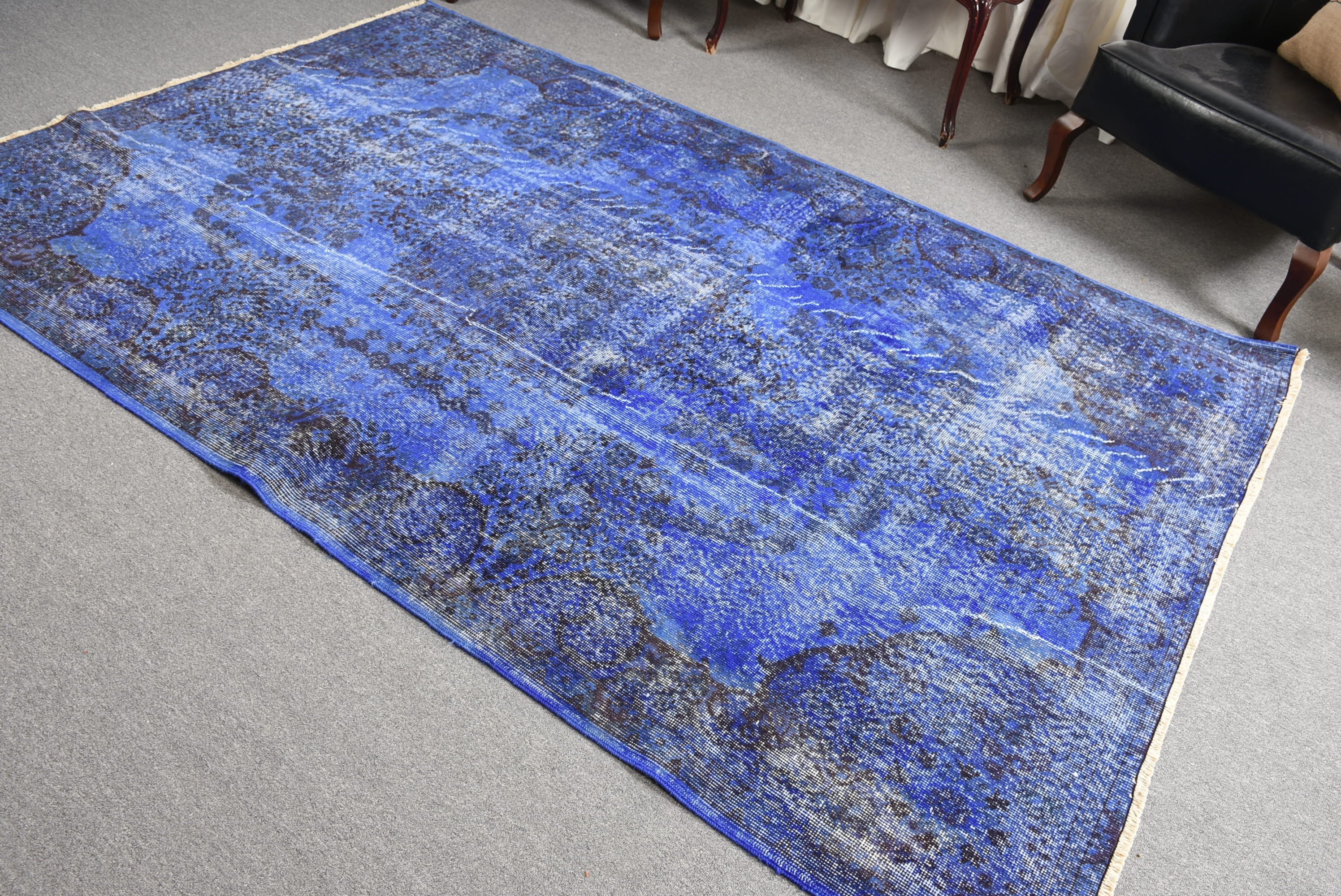 Cool Rug, Turkish Rug, Vintage Rug, Floor Rug, Blue Bedroom Rugs, 5.7x8.9 ft Large Rugs, Salon Rugs, Rugs for Bedroom, Dining Room Rugs