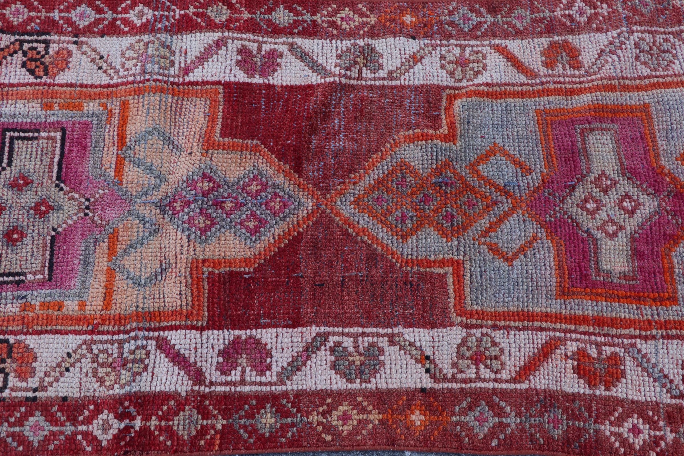 Turkish Rug, 2.7x13.3 ft Runner Rugs, Vintage Rug, Art Rug, Rugs for Runner, Red Bedroom Rugs, Wool Rug, Outdoor Rug, Cool Rugs, Stair Rugs