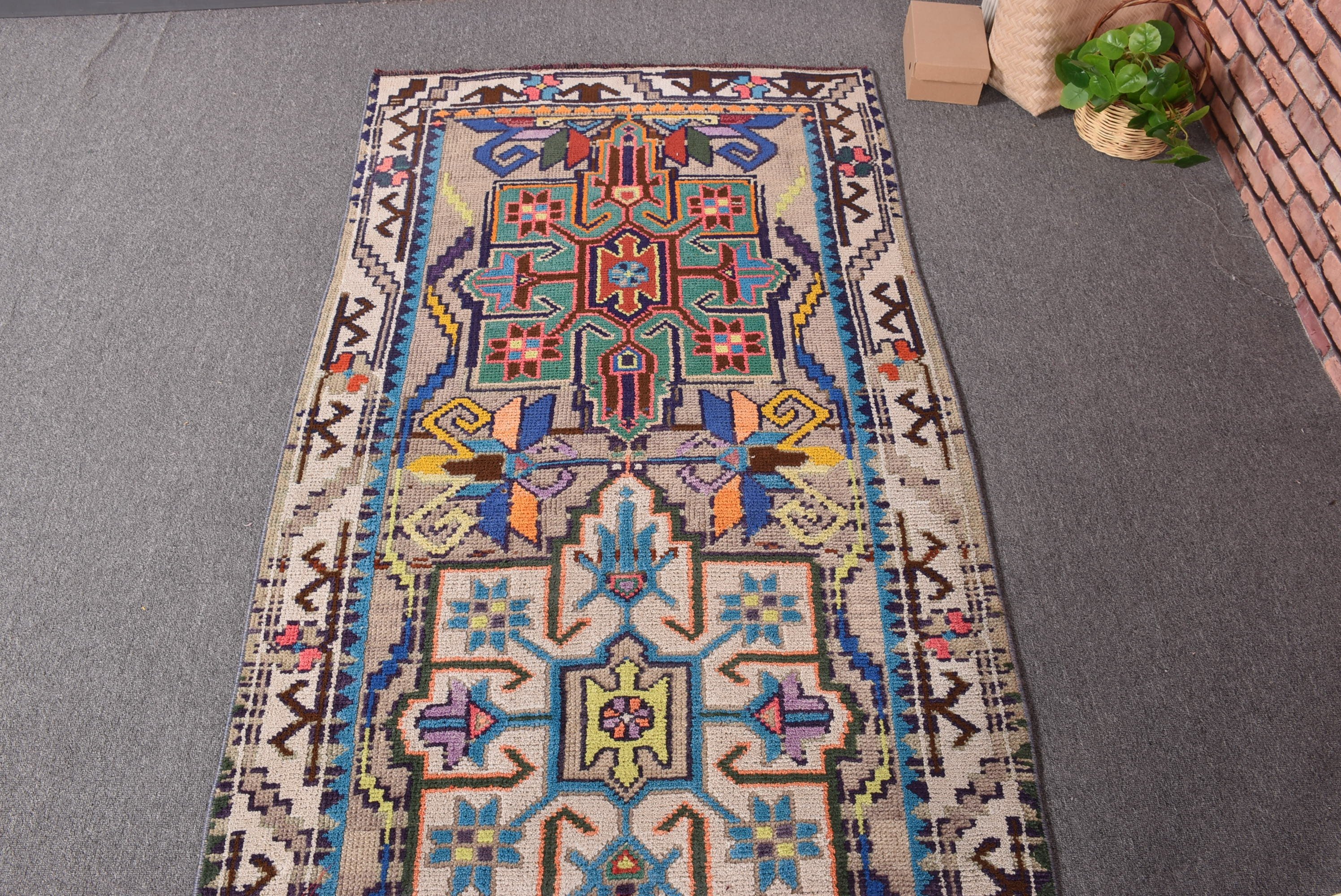 Havalı Halı, Türk Halısı, Beni Ourain Yolluk Halıları, Vintage Halı, Merdiven Halıları, 3x12.4 ft Yolluk Halıları, Bej Mutfak Halısı, El Dokuma Halı