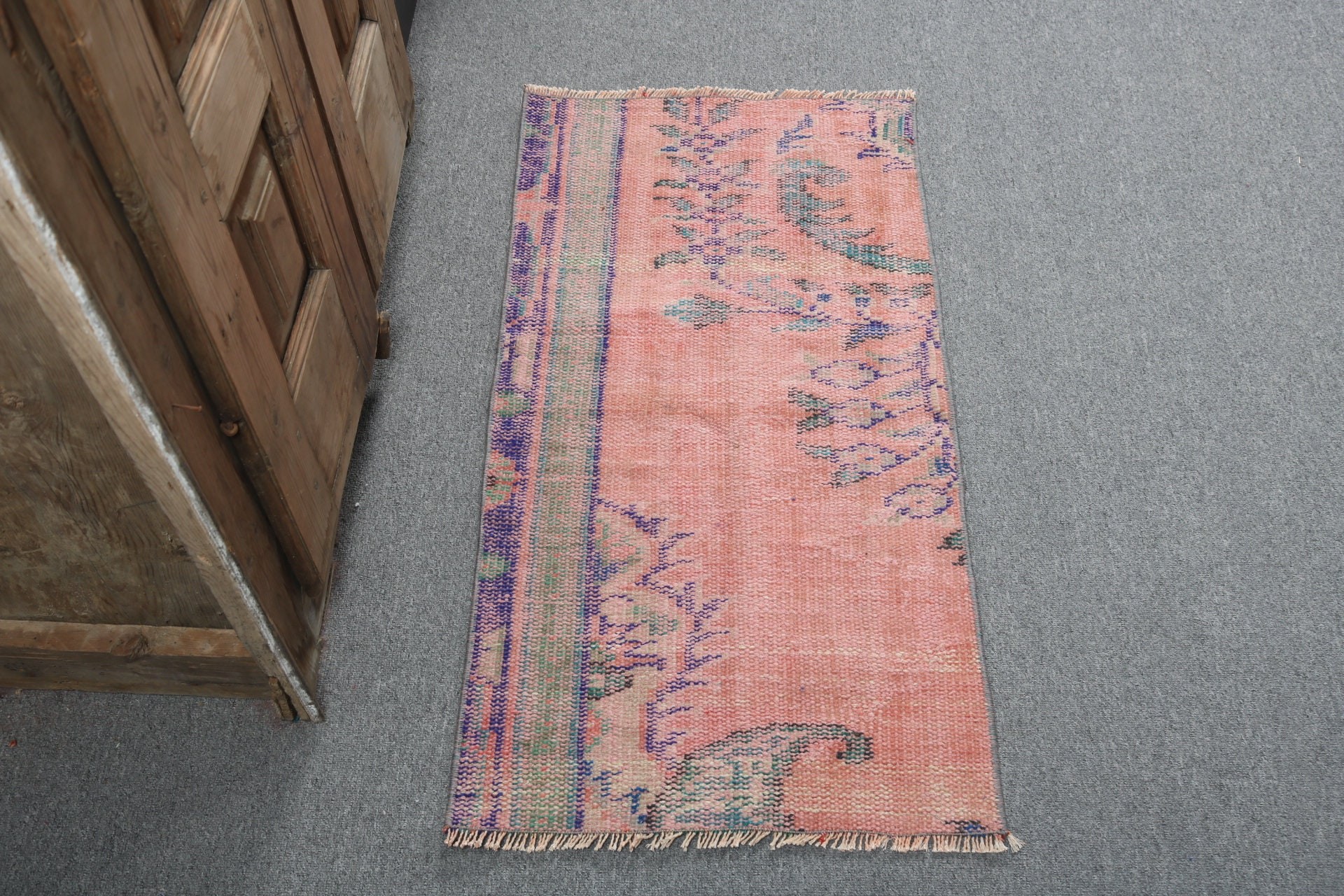 Antique Rug, Vintage Rug, Artistic Rug, Kitchen Rugs, Car Mat Rugs, Orange Antique Rugs, Small Area Rug, 1.6x3.2 ft Small Rugs, Turkish Rug