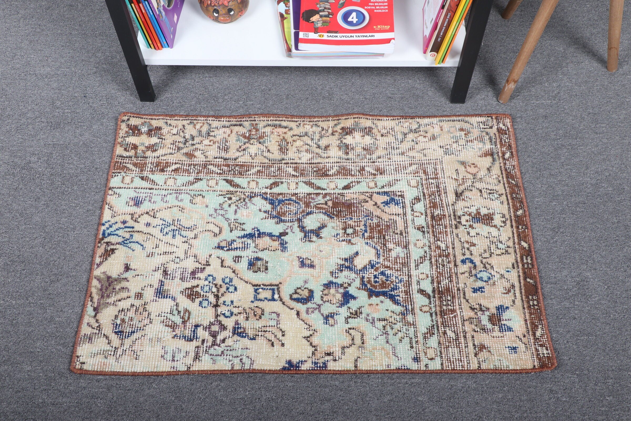 Turkish Rug, Cool Rug, Beige Antique Rugs, Art Rugs, Rugs for Bath, Vintage Rugs, Floor Rug, 1.9x2.8 ft Small Rugs, Nursery Rug, Bath Rug