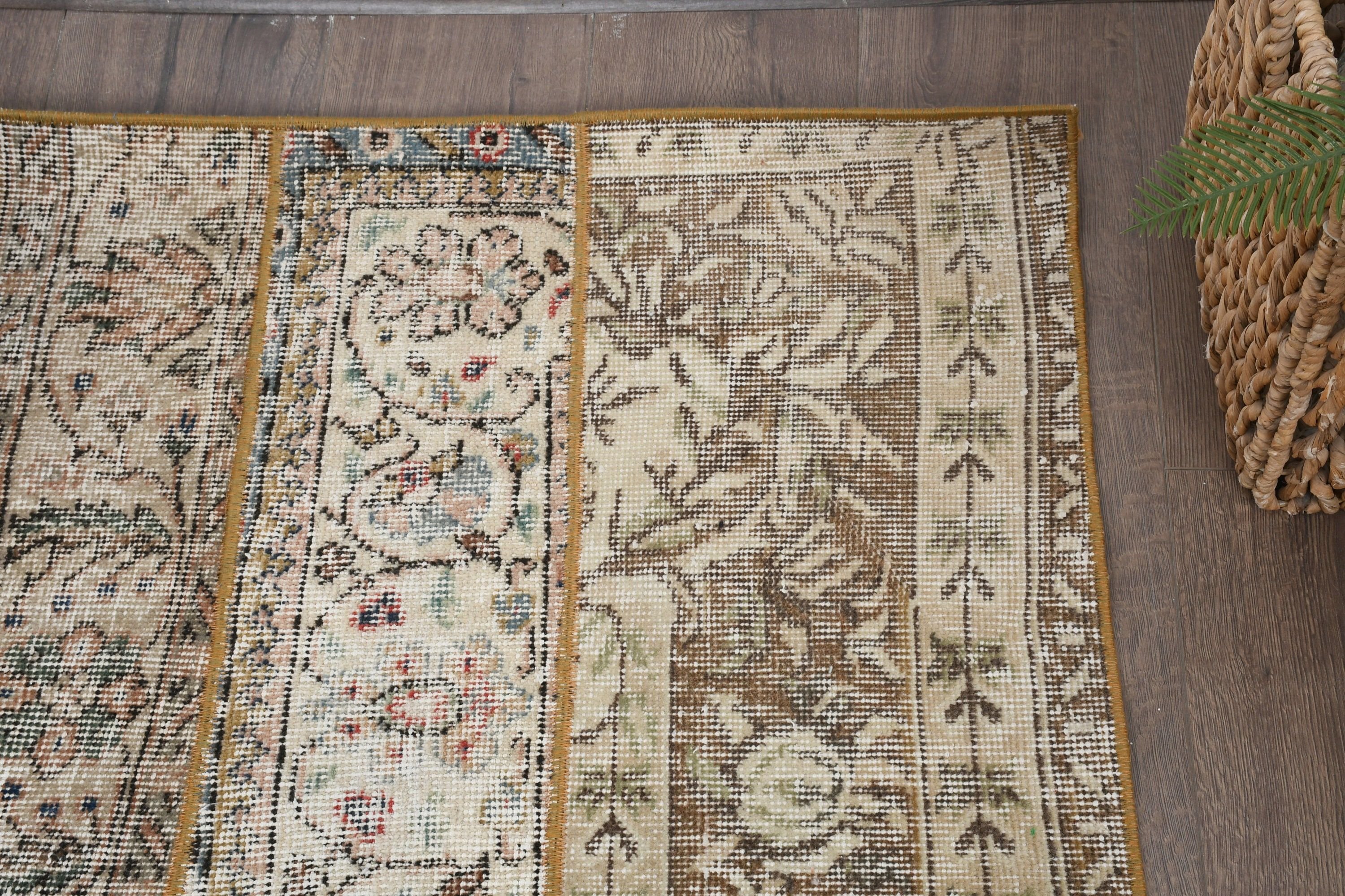 Turkish Rugs, Home Decor Rugs, Beige Moroccan Rugs, Entry Rugs, Kitchen Rug, 2.5x4.6 ft Small Rugs, Vintage Rugs, Pale Rugs, Wool Rug