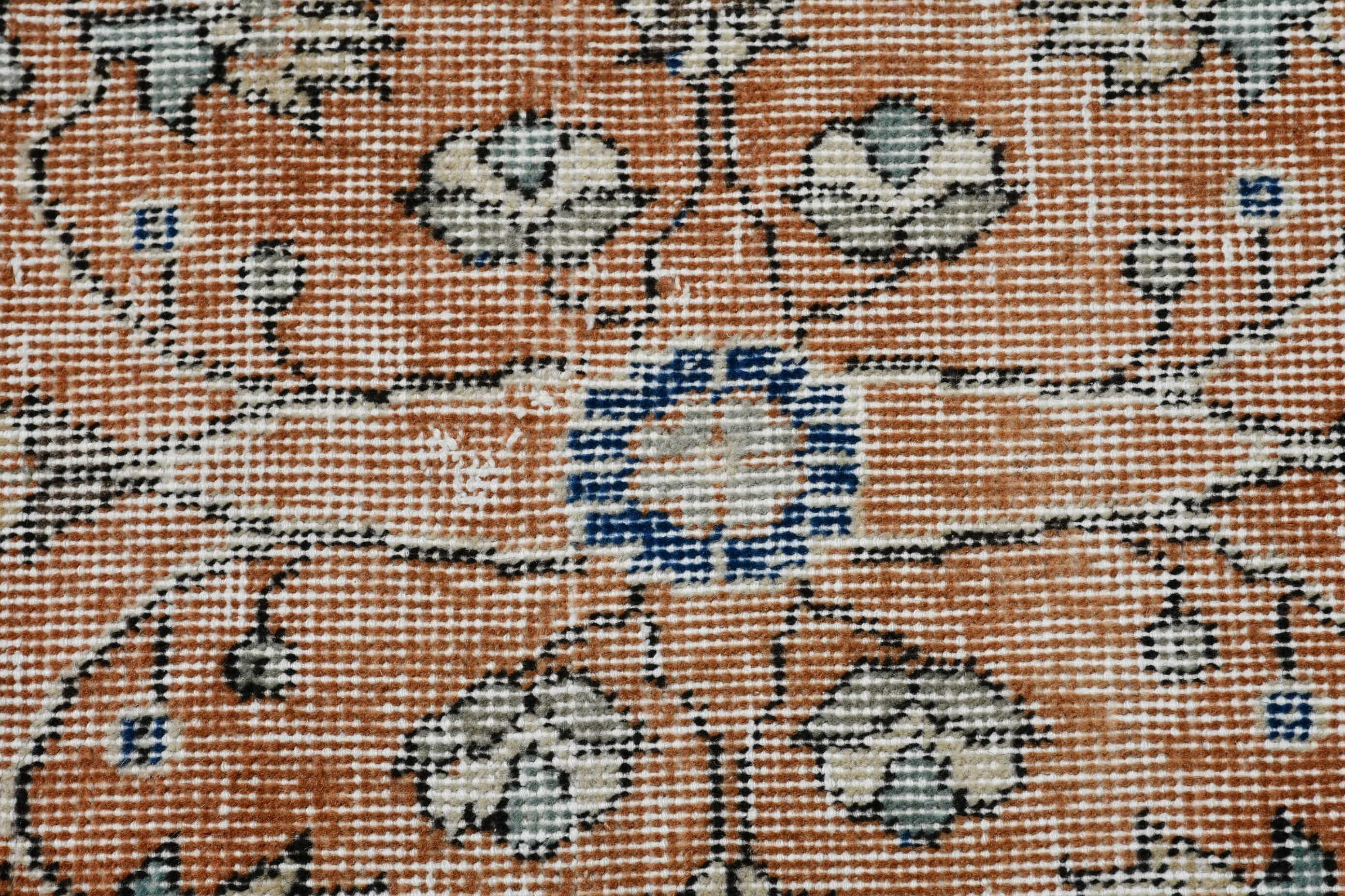 Orange Moroccan Rugs, Turkish Rug, Antique Rugs, Vintage Rug, 3.8x7 ft Area Rug, Rugs for Indoor, Bohemian Rug, Kitchen Rug