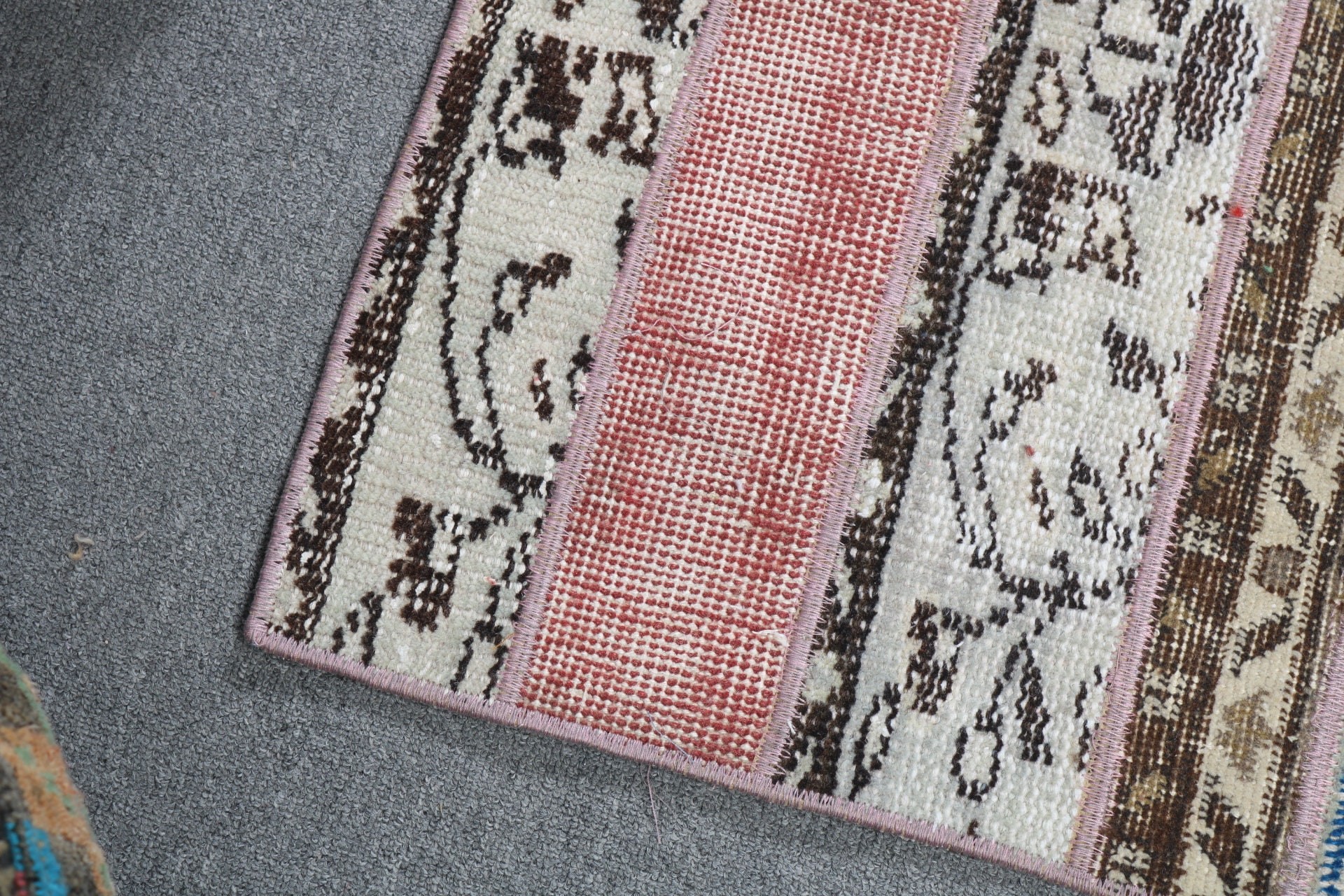 Door Mat Rugs, Boho Rugs, Vintage Rug, Bath Rugs, Beige Bedroom Rug, Turkish Rug, Flatweave Rug, 1.7x4.8 ft Small Rugs, Rugs for Bath