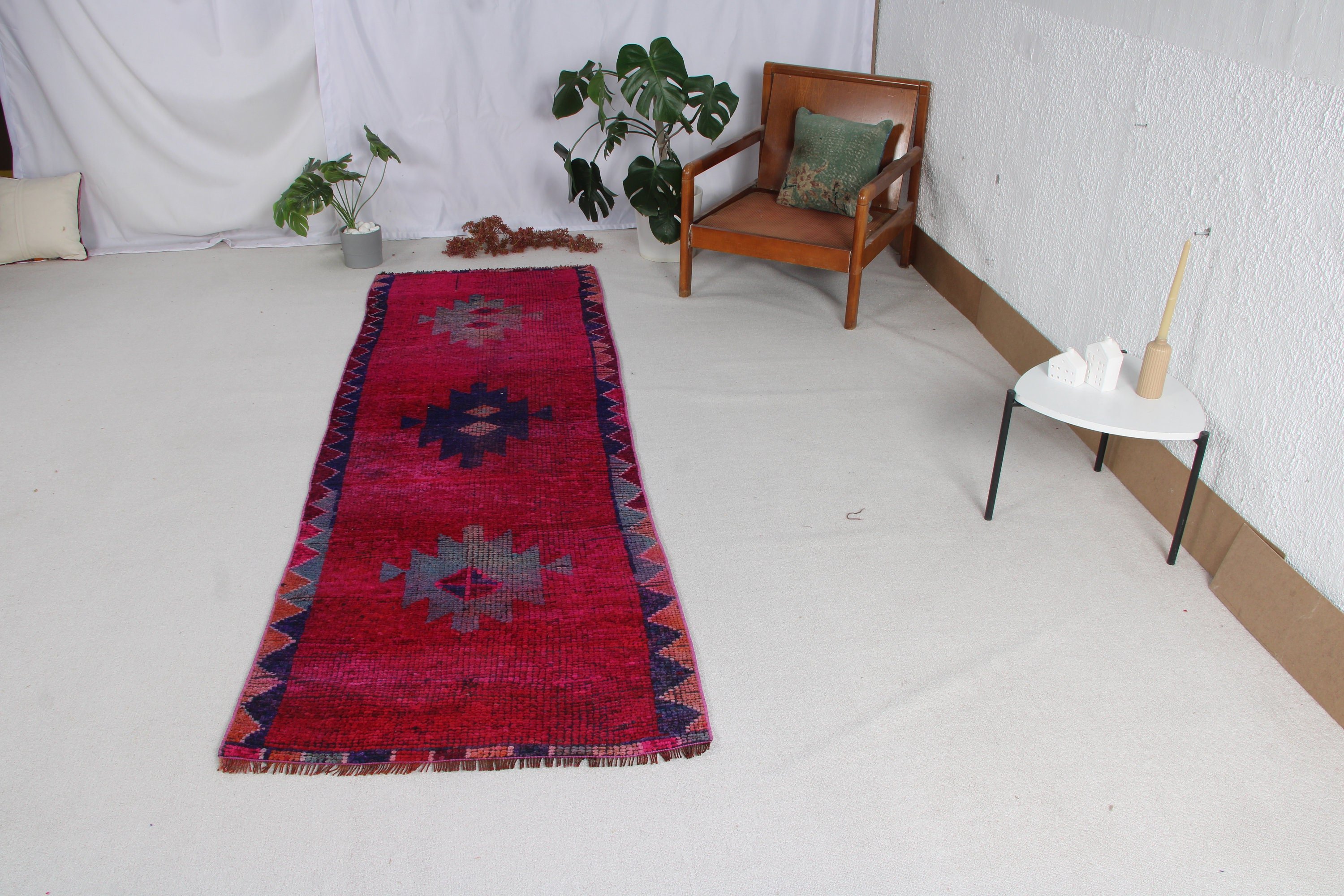 Turkish Rugs, Corridor Rug, Hallway Rugs, Floor Rug, Statement Rugs, Vintage Rugs, Aztec Rug, Purple Antique Rugs, 2.9x8.8 ft Runner Rugs