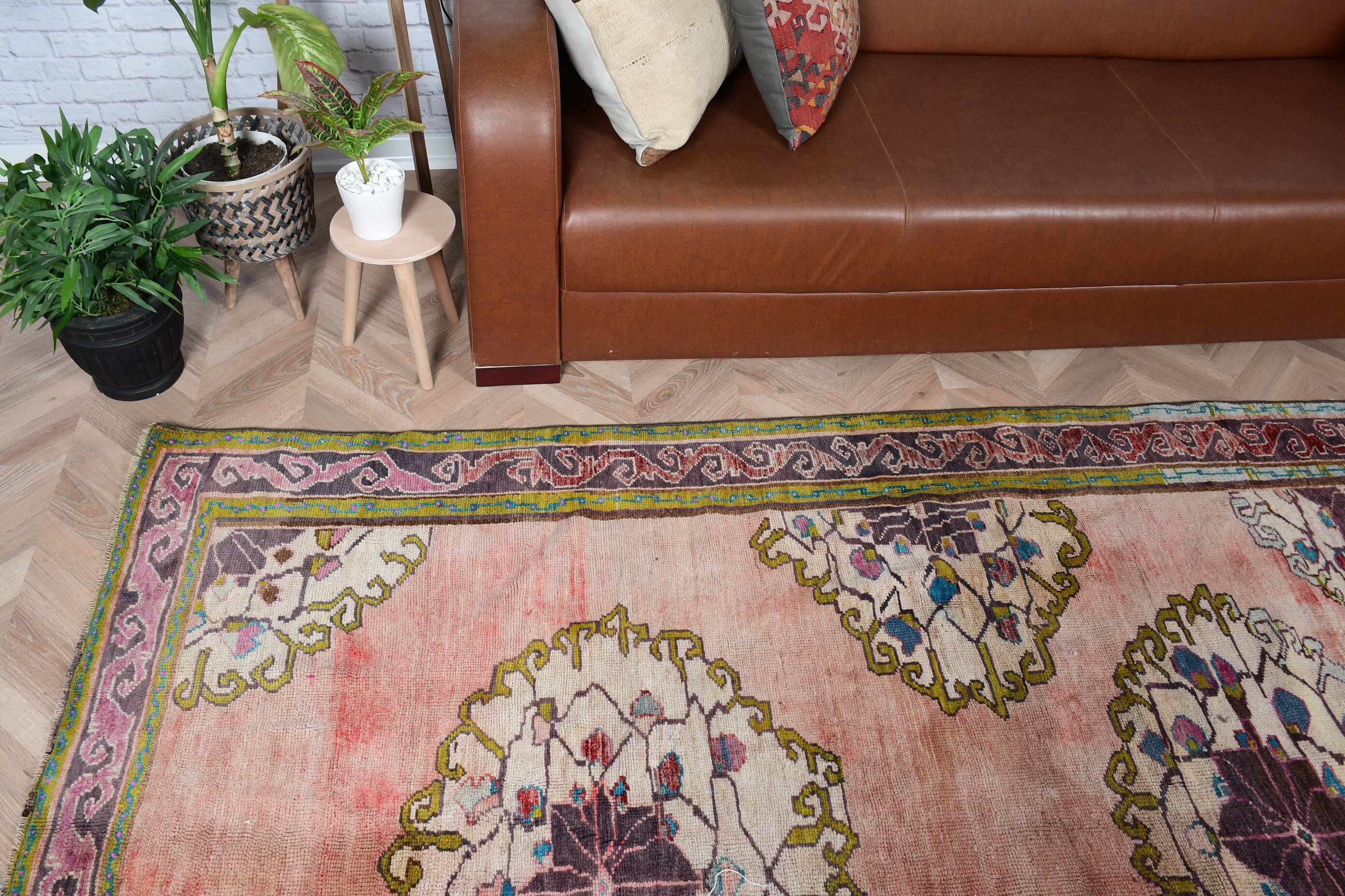 Living Room Rugs, Cute Rug, 5.3x9.9 ft Large Rug, Kitchen Rug, Turkish Rug, Vintage Rug, Pink Oriental Rugs, Dining Room Rug