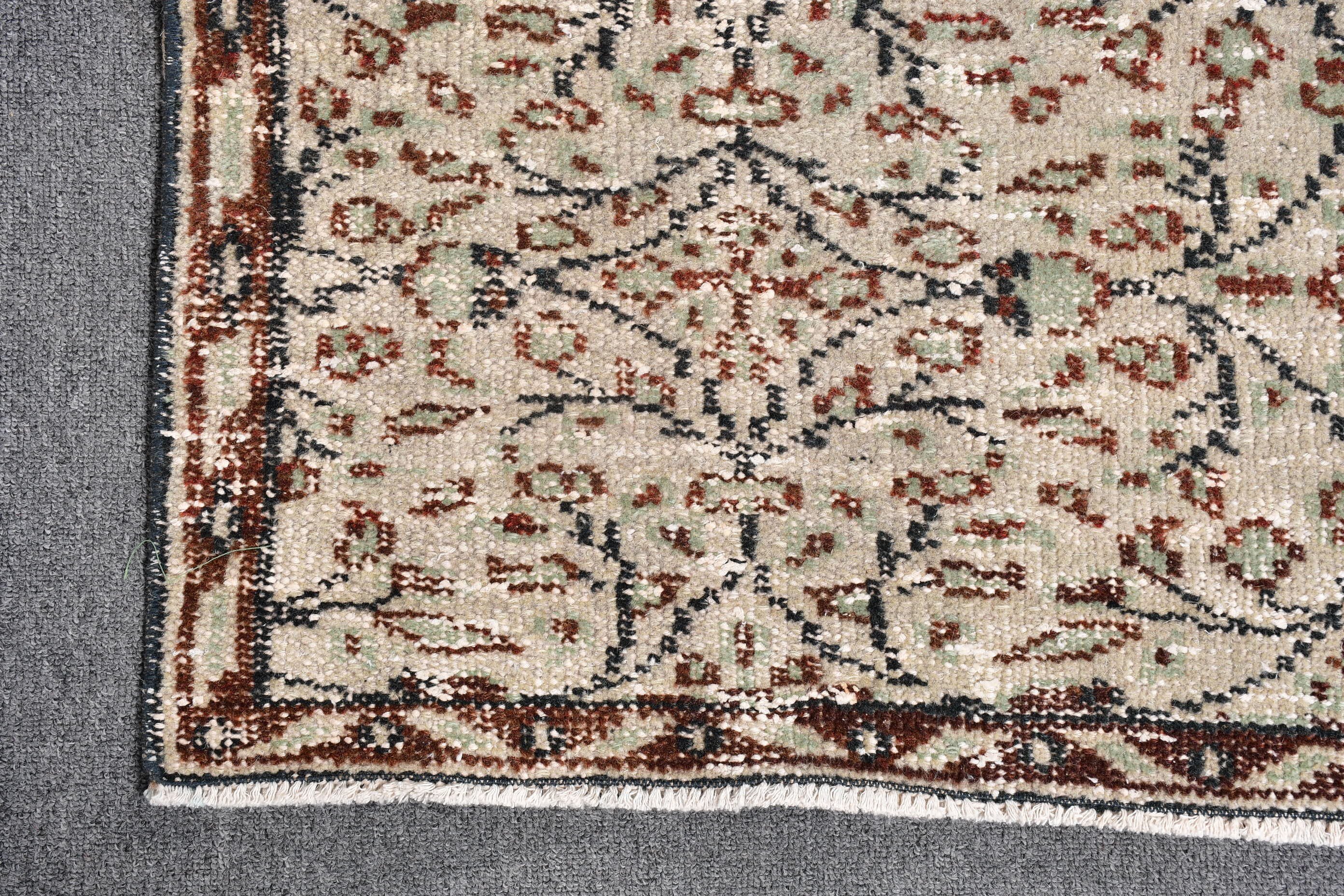 Türk Halıları, Modern Halı, Bej Soğuk Halı, 5,2x8,7 ft Büyük Halılar, Büyük Vintage Halılar, Yün Halı, Vintage Halı, El Dokuma Halılar, Büyük Boho Halılar