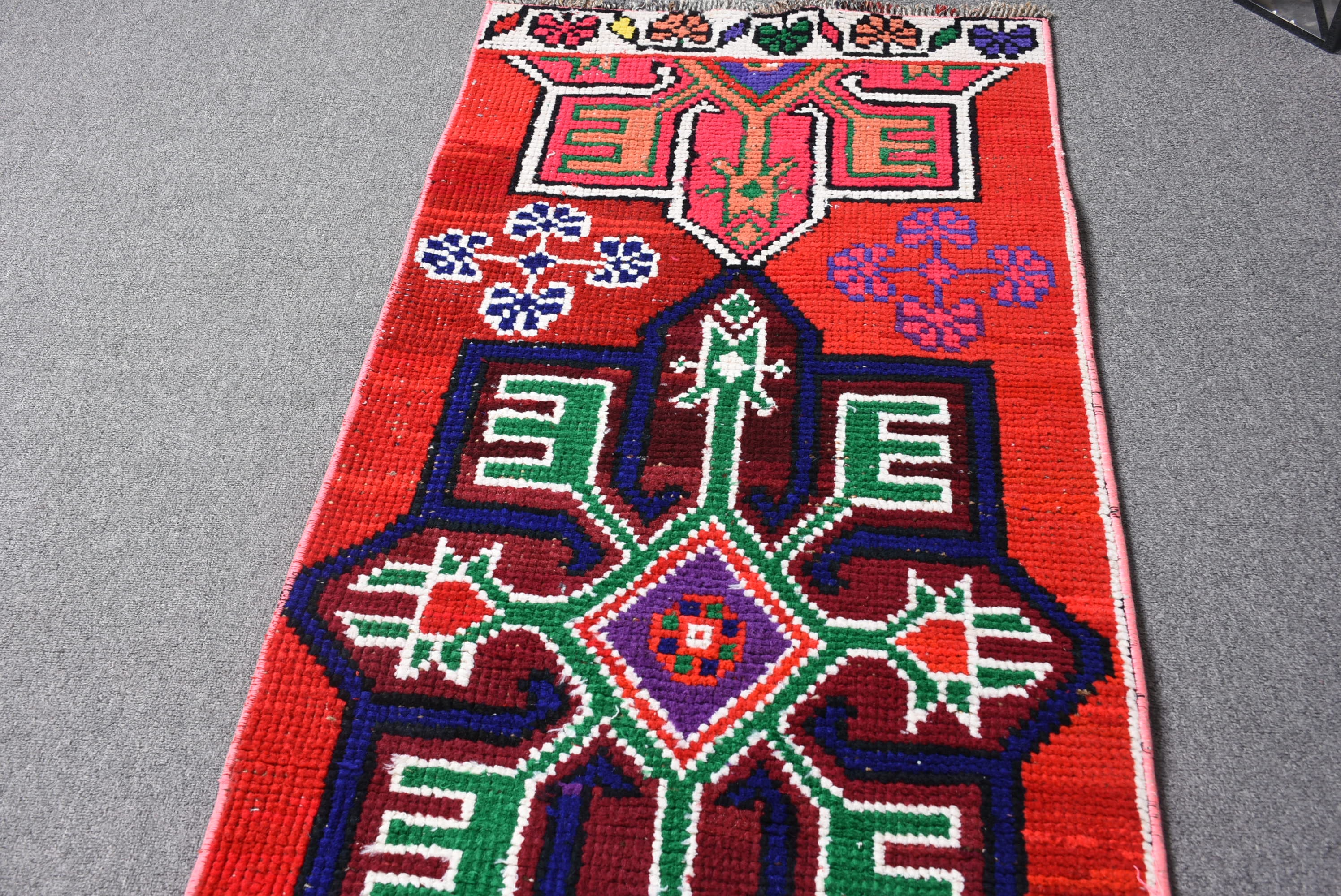 Red Home Decor Rugs, Turkish Rug, Rugs for Kitchen, Home Decor Rugs, Floor Rug, 2x11.8 ft Runner Rugs, Vintage Rugs, Tribal Rugs, Stair Rug