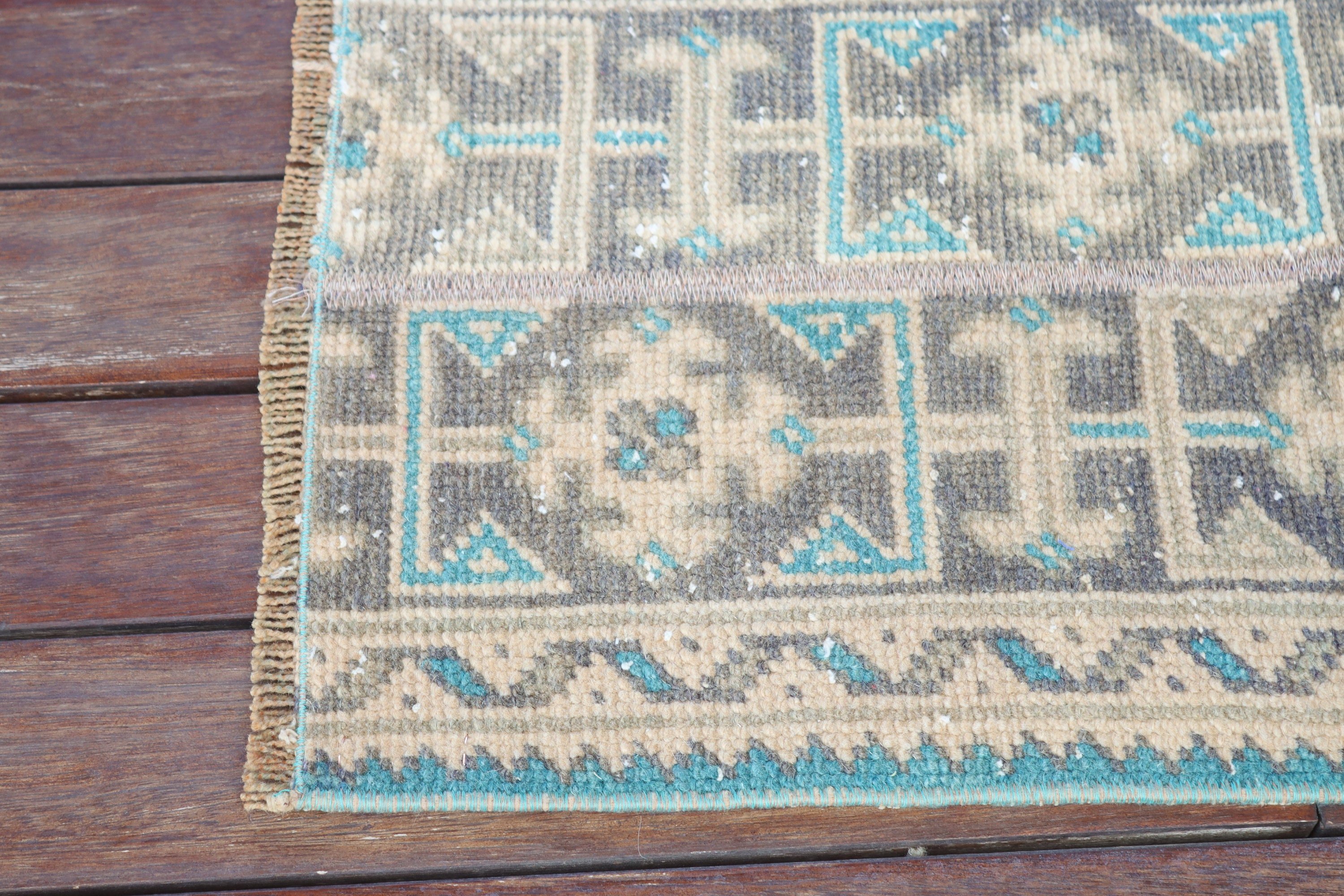 Blue Luxury Rugs, Kitchen Rug, Turkish Rug, Corridor Rug, Boho Rugs, Vintage Rugs, 1.3x5.2 ft Runner Rug, Beni Ourain Runner Rug, Aztec Rug